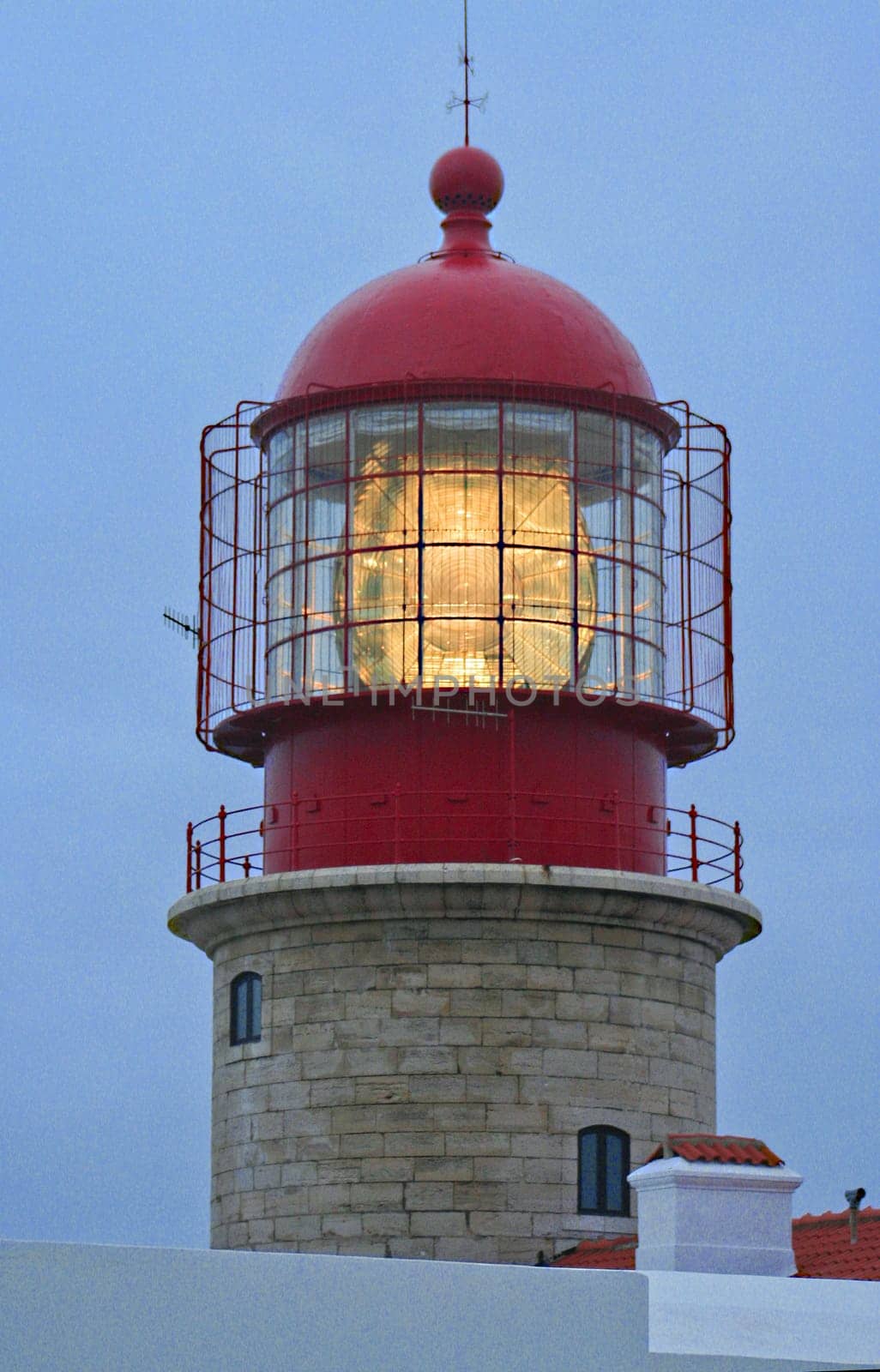 Lighthouse top detail, Cape St., Vincent, Portugal