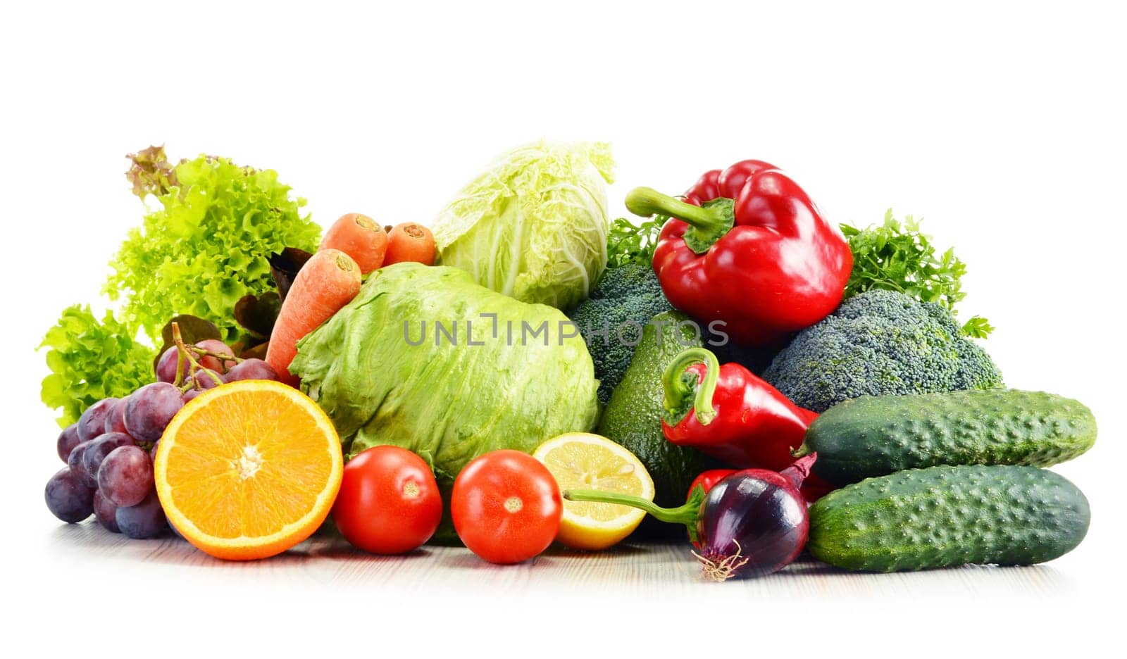 Organic vegetables isolated on white background