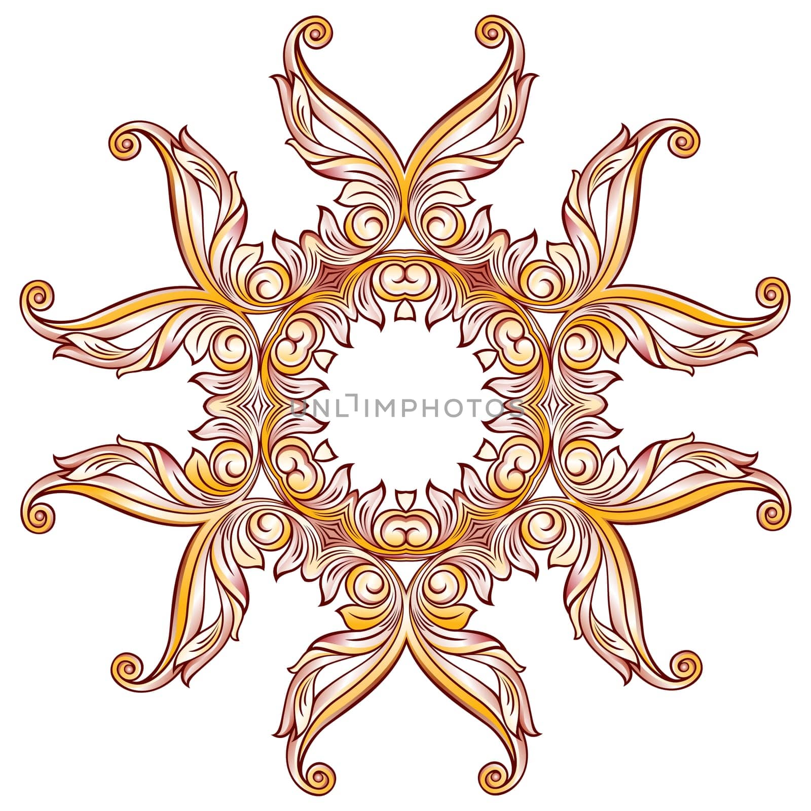 Abstract floral pattern in pastel rose pink and yellow colors on white background