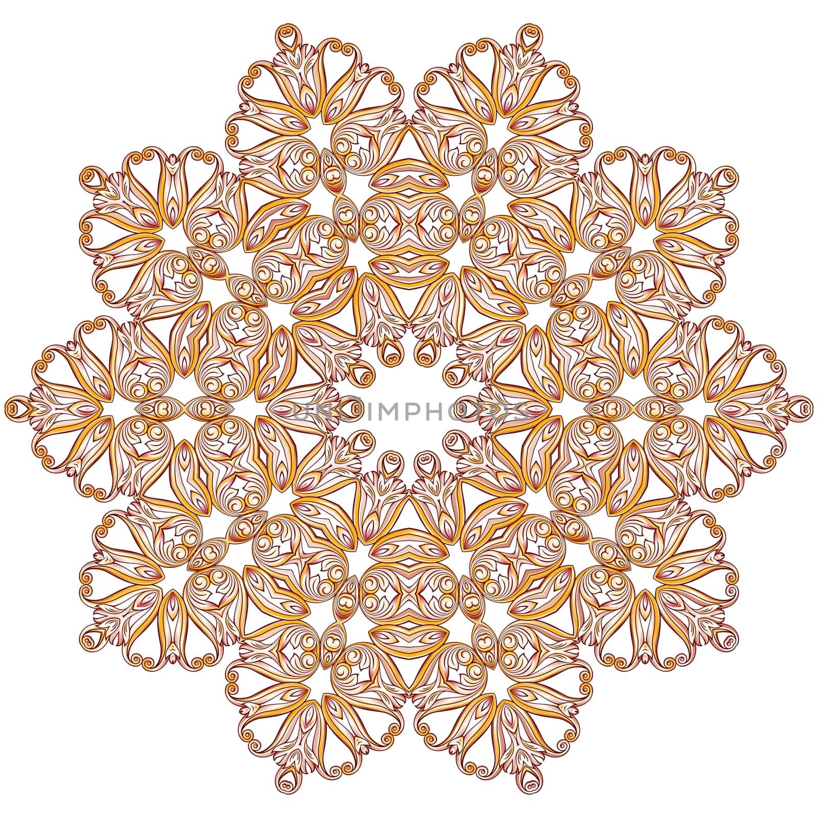 llustration of floral pattern in pastel rose pink and yellow shades on white background