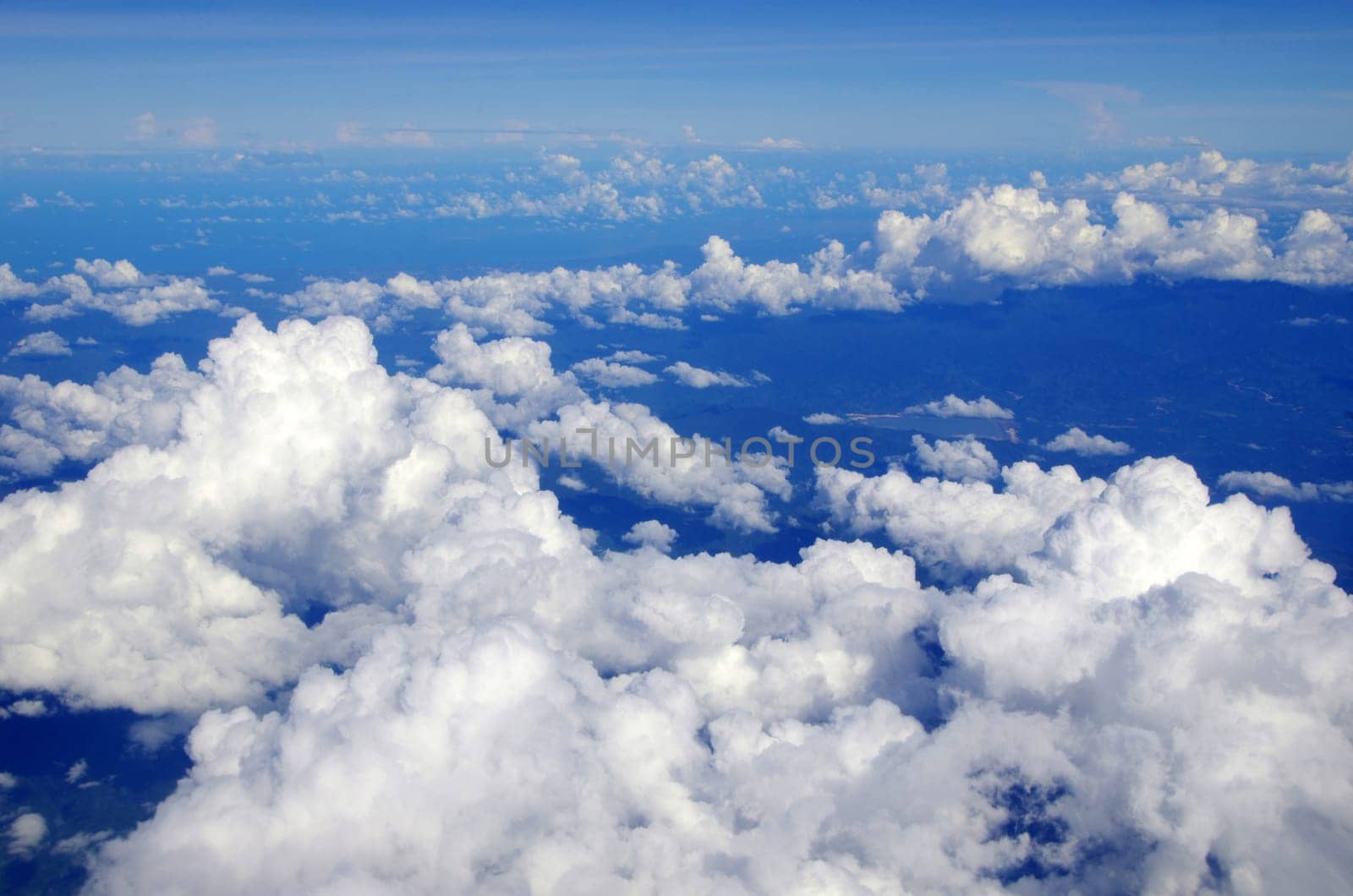 blue sky with clouds and sun