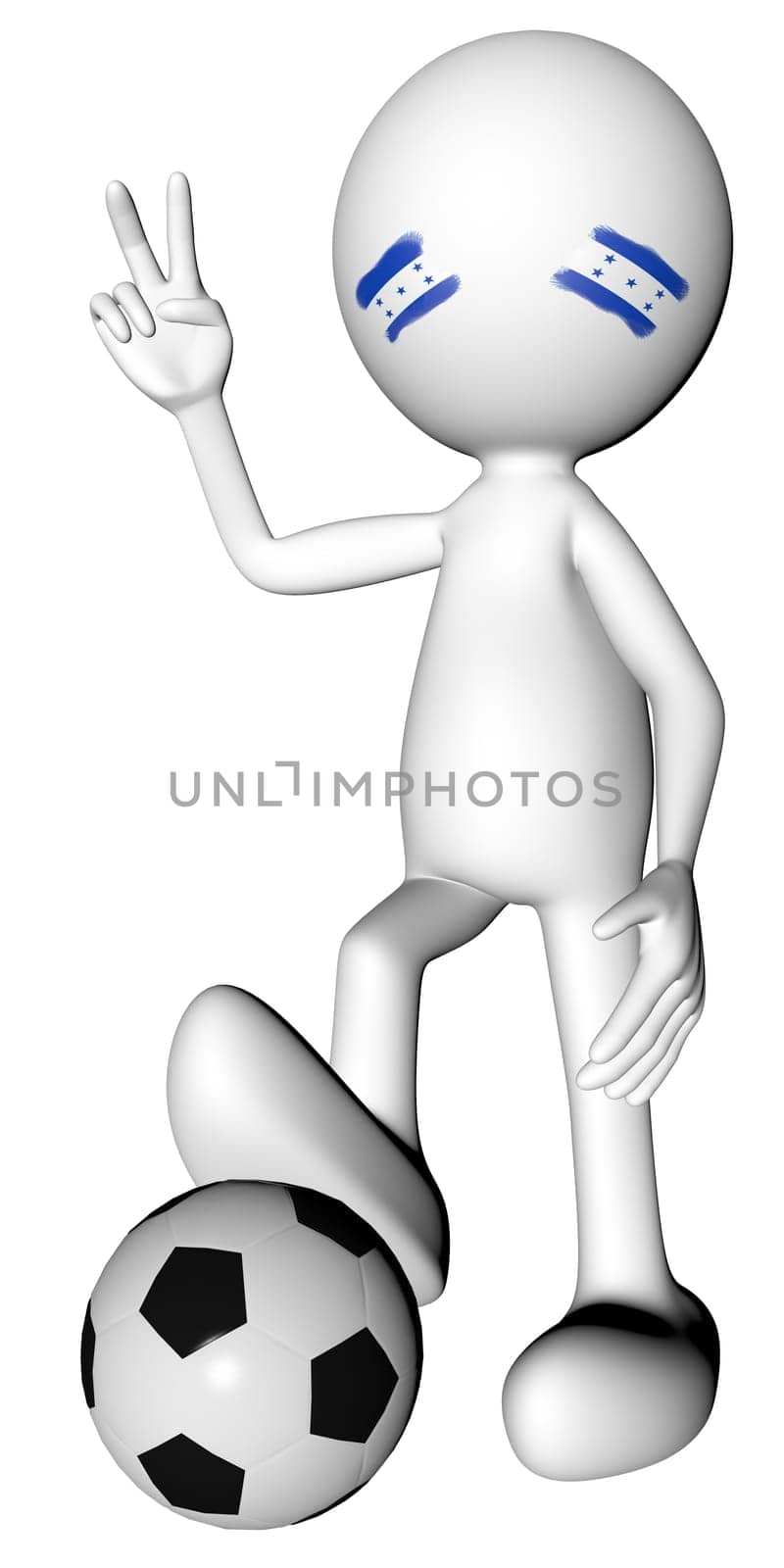 .3d football in Honduras selection with the symbol of victory with clipping path