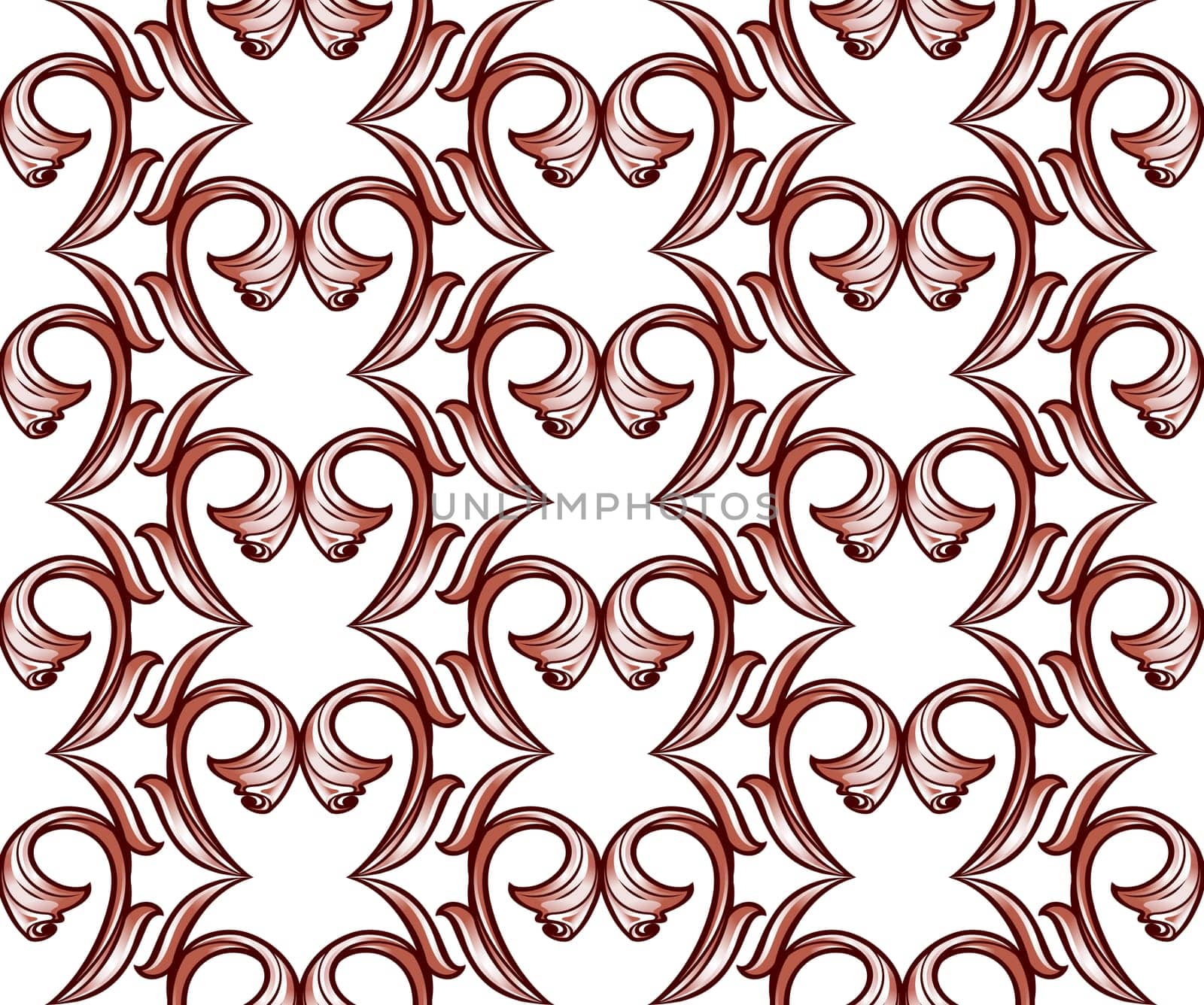 Light brown vertical pattern of vines on a white background