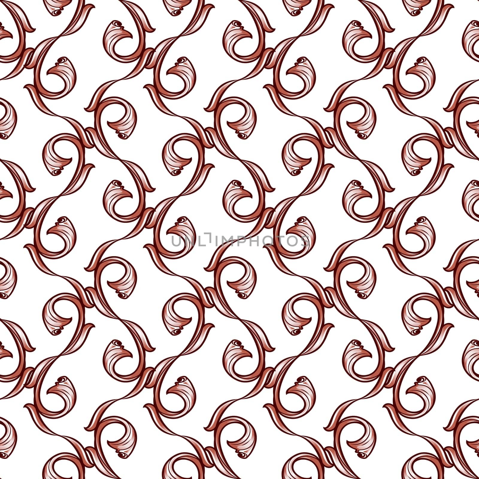 Light brown intersecting pattern of vines on a white background