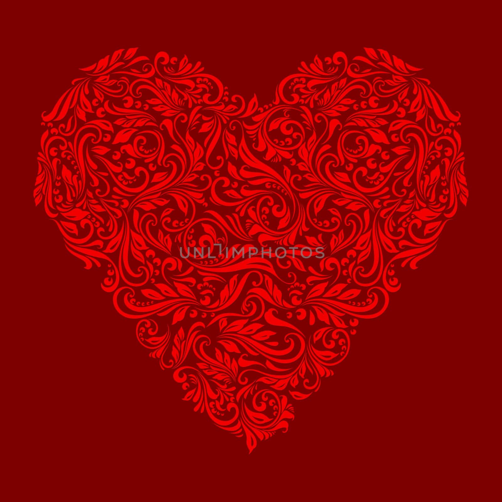 Decorative hearts of the rich red ornament
