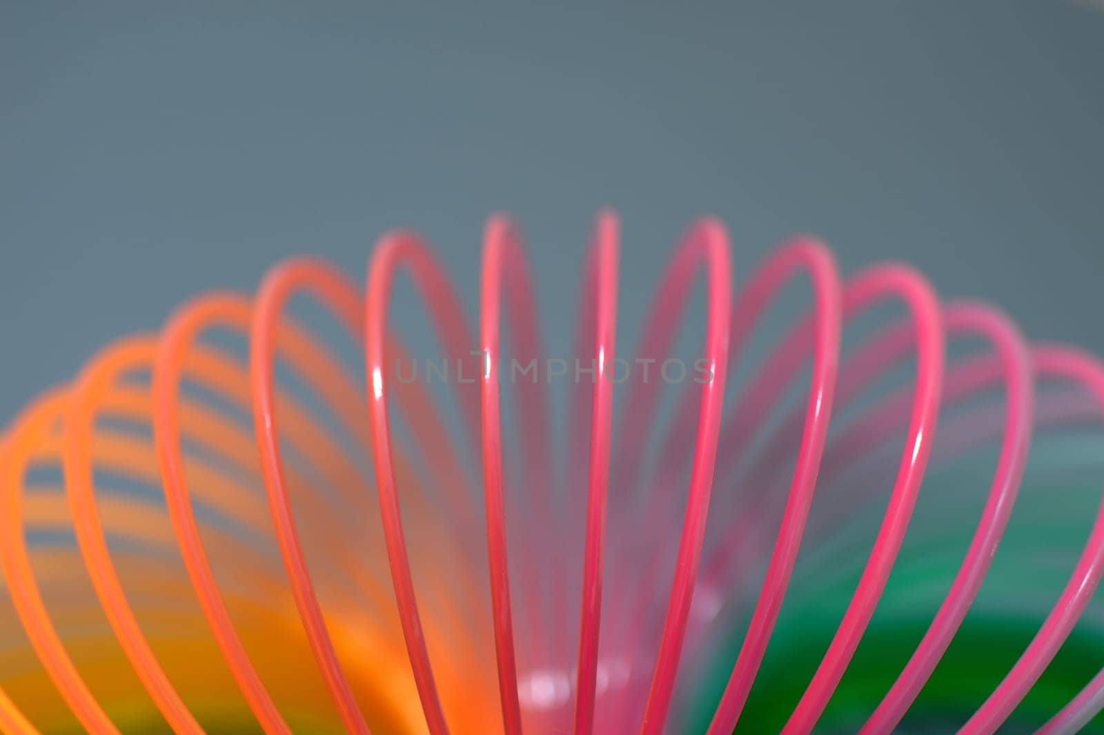 A close up shot of a slinky toy