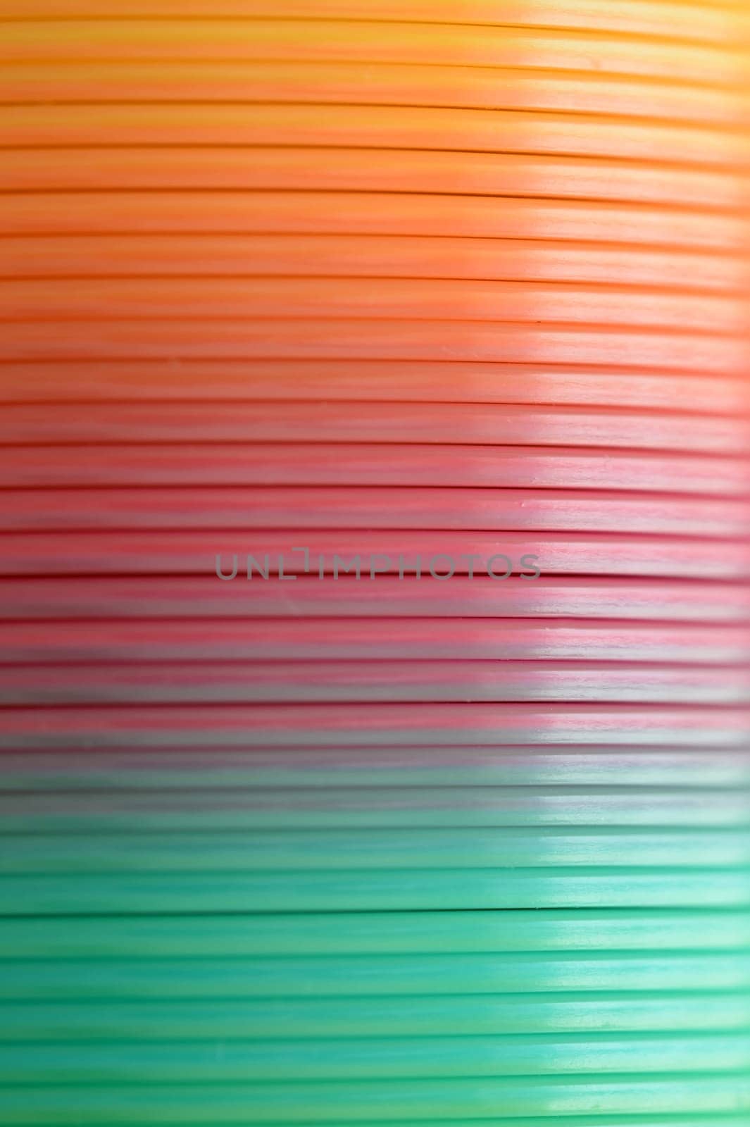 A close up shot of a slinky toy