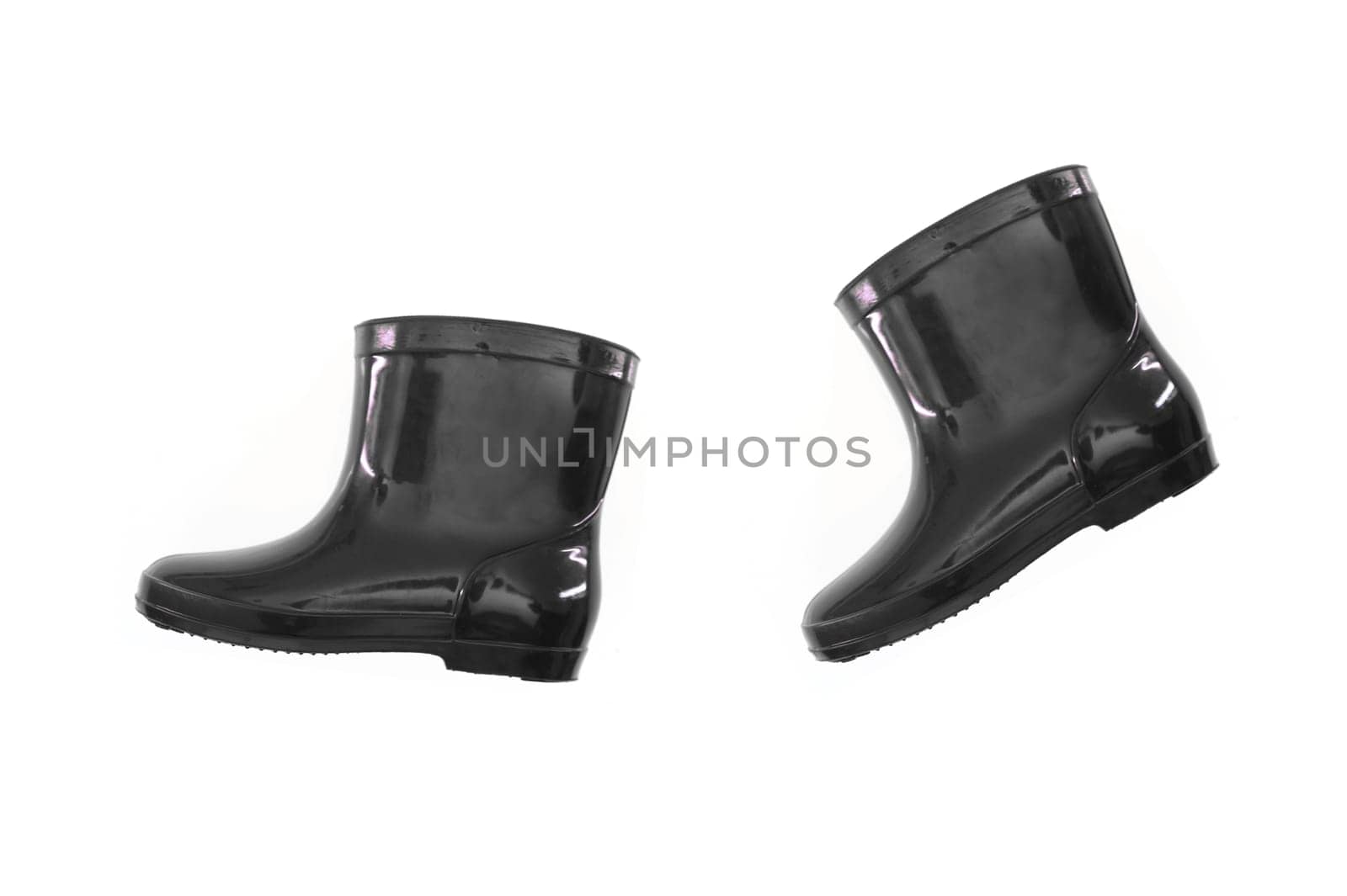 A close up shot of rain boots