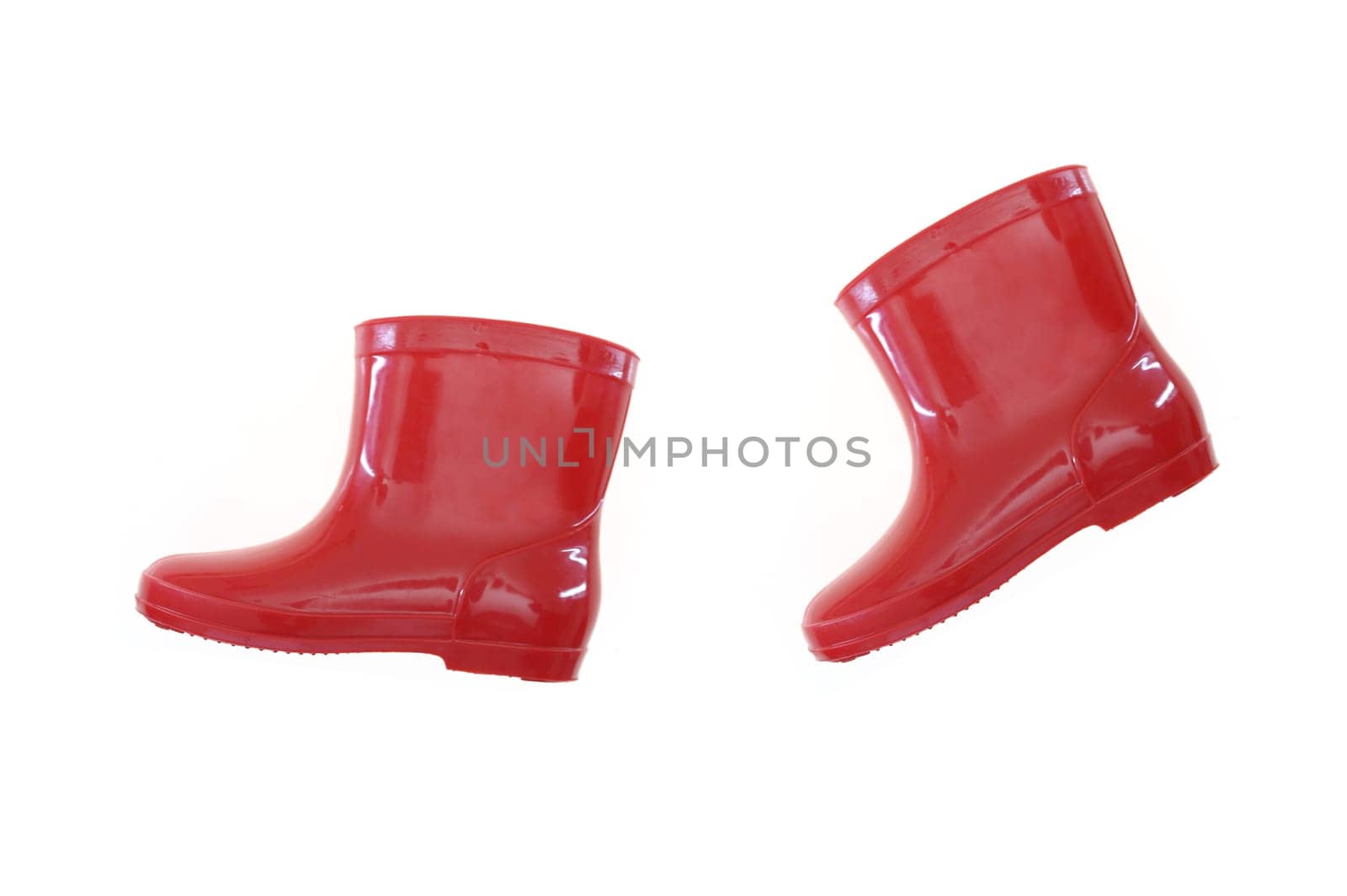A close up shot of rain boots