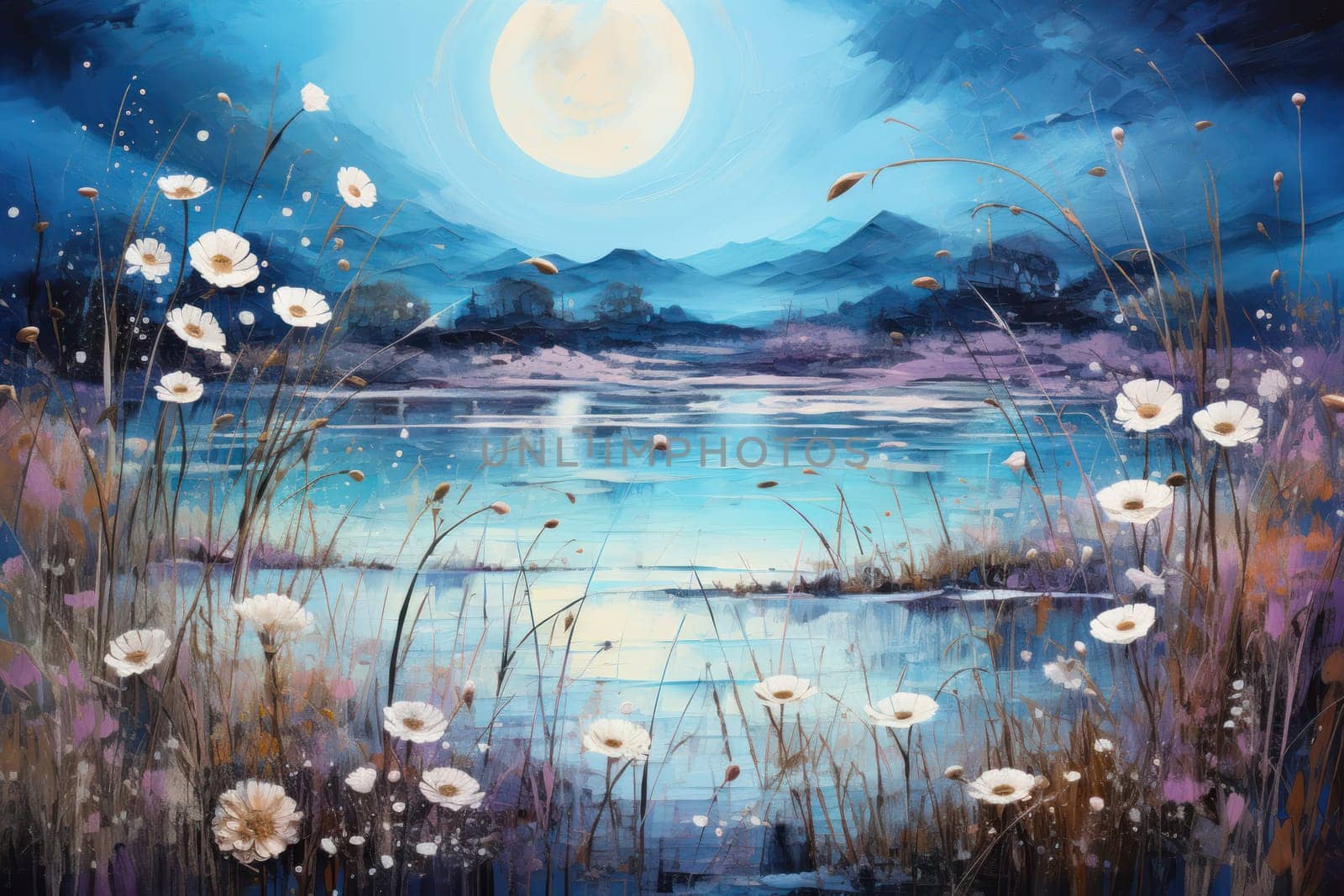 An enchanting portrayal of tranquil moonlit meadows, where dreams materialize and aspirations come to life.