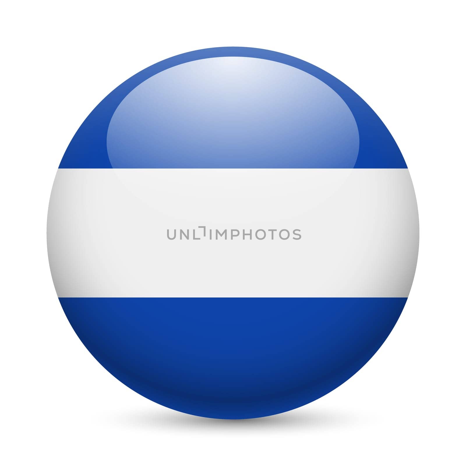 Flag of El Salvador as round glossy icon. Button with Salvadoran flag