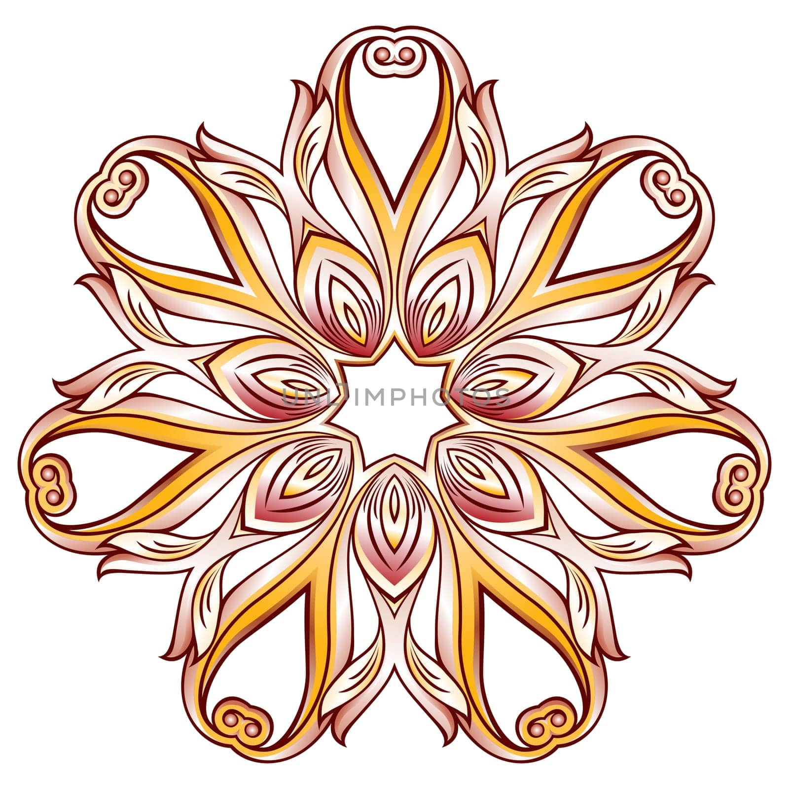 Abstract floral pattern in six rose pink petal