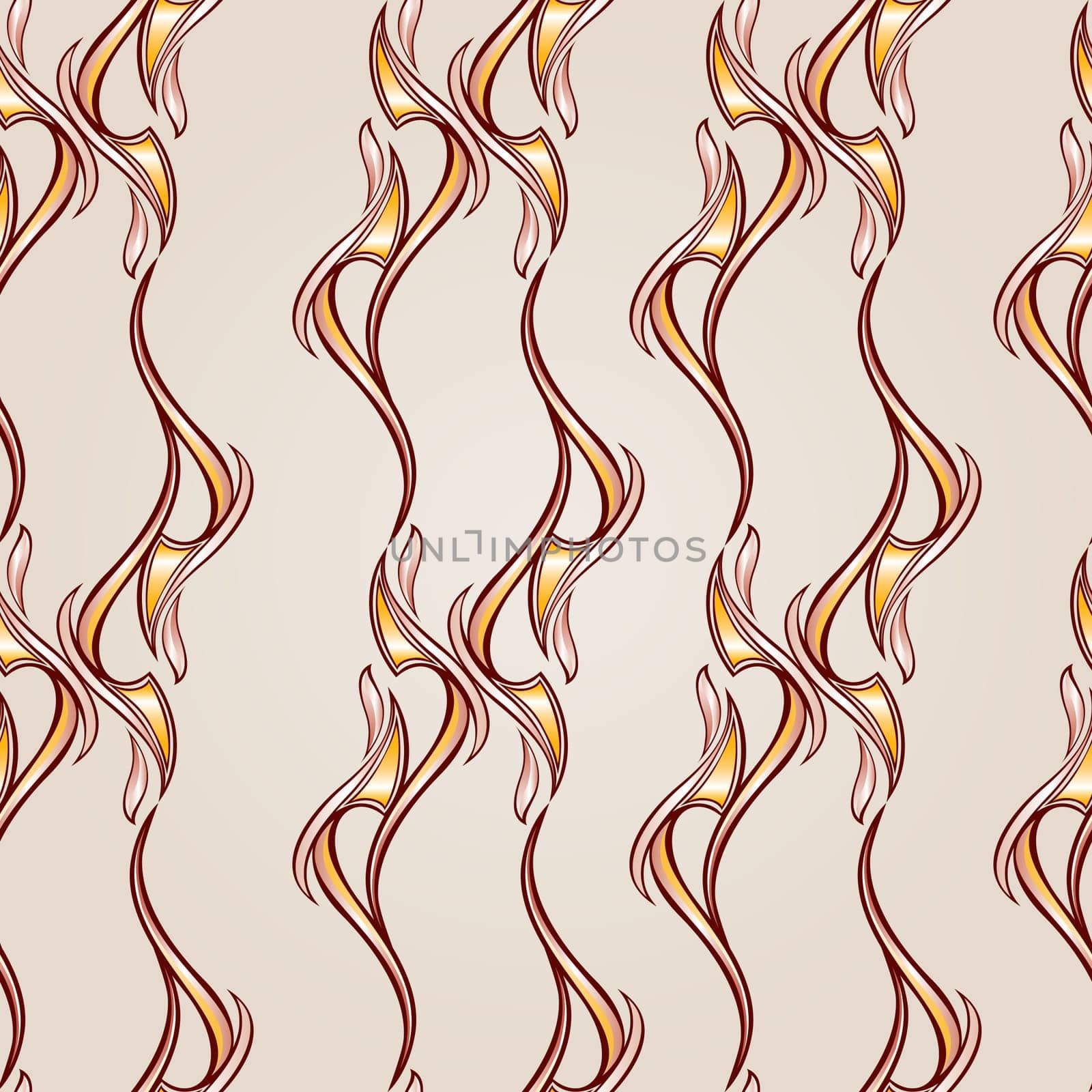 Wavy patterns in the form of vines abstaktnyh trees on a light beige background