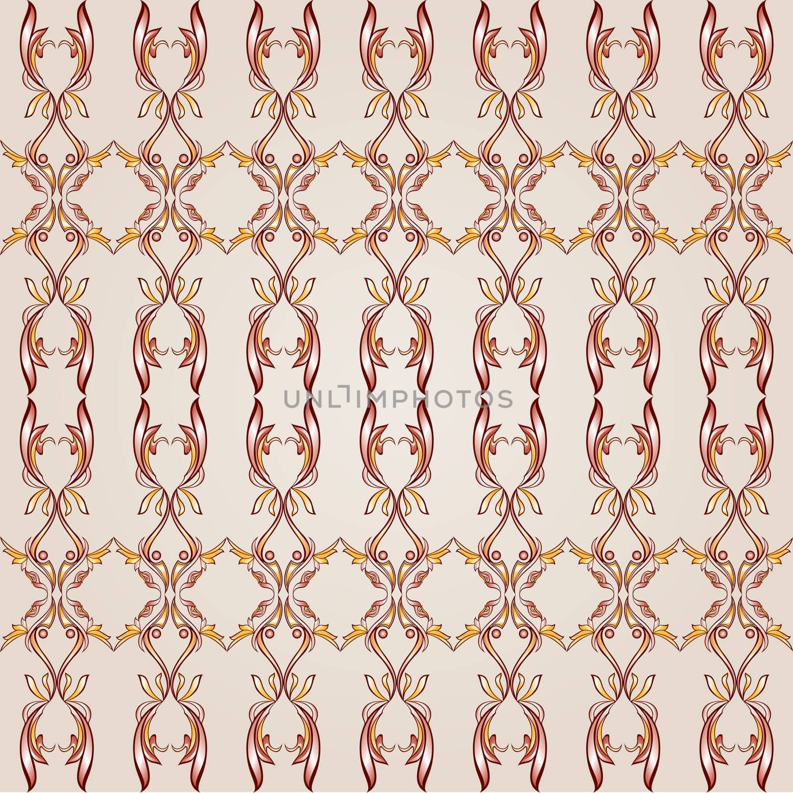 Paperhangings  in the form of vines abstact trees on a light beige background
