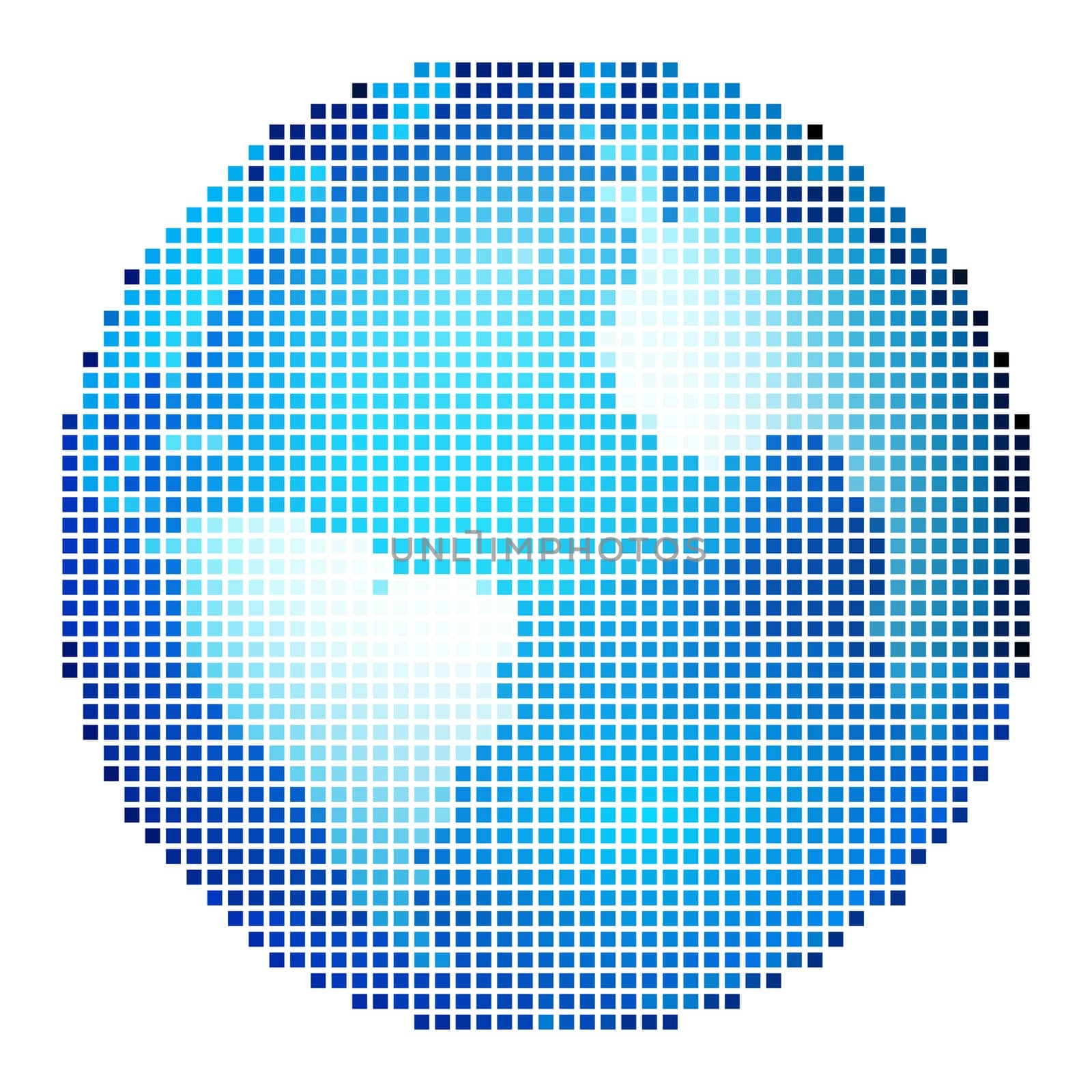 Planet Earth in form blue pixel variuos shadows