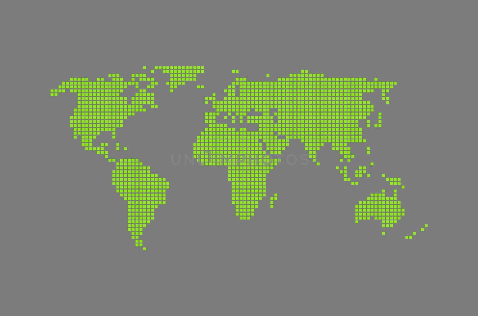 Modern world map grey & green