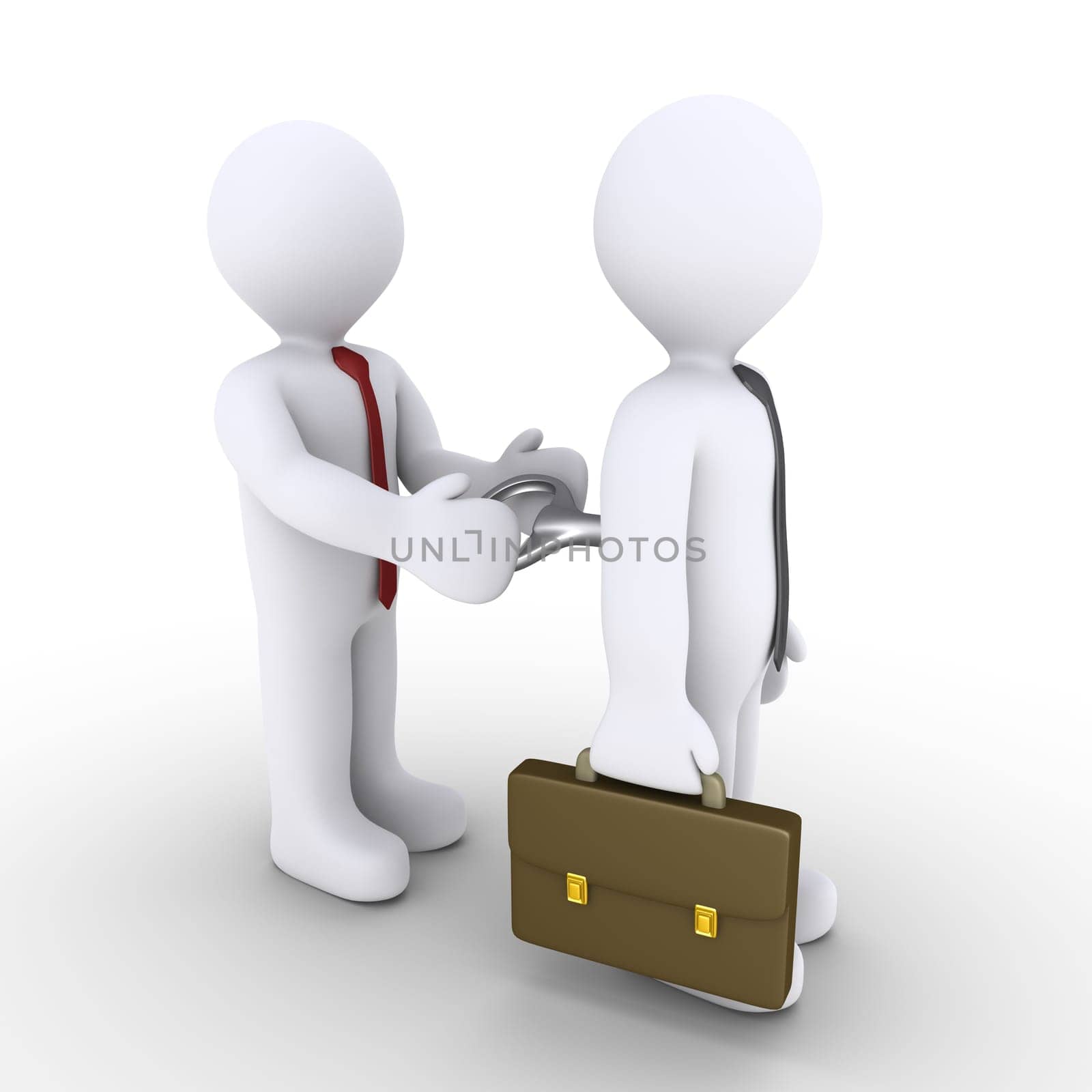 Businessman is being winded up by another