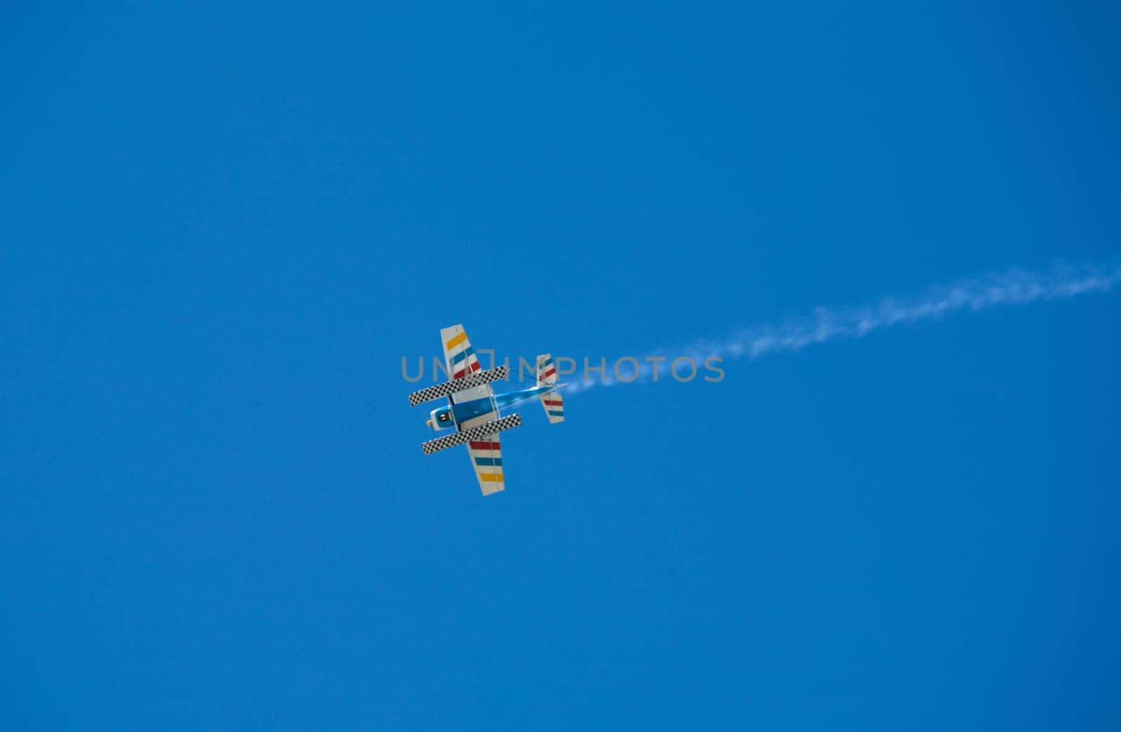 Radio controlled Hydroplane flying over the Guadiana river, Badajoz, Spain
