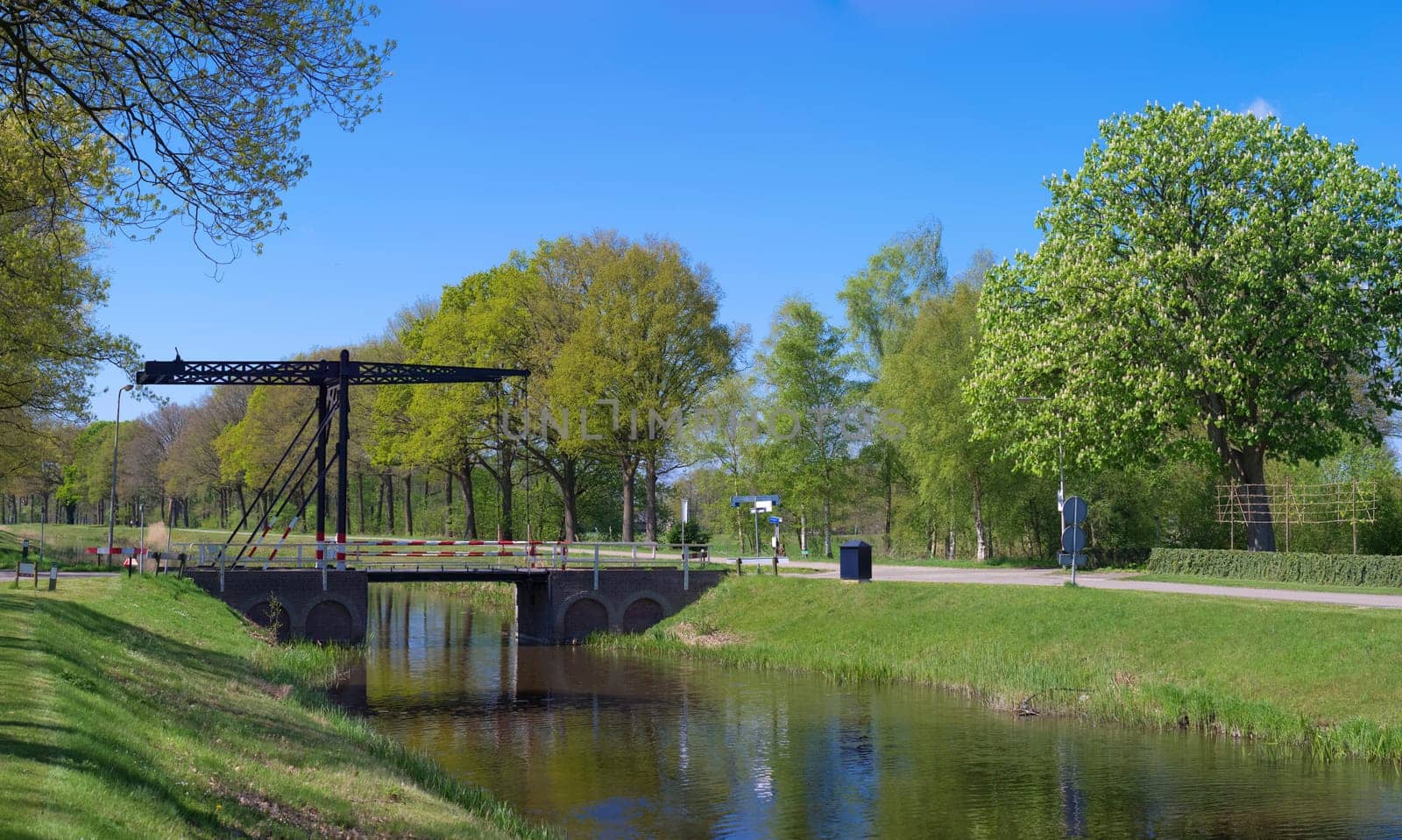 small drawbridge over a canal in the netherlands