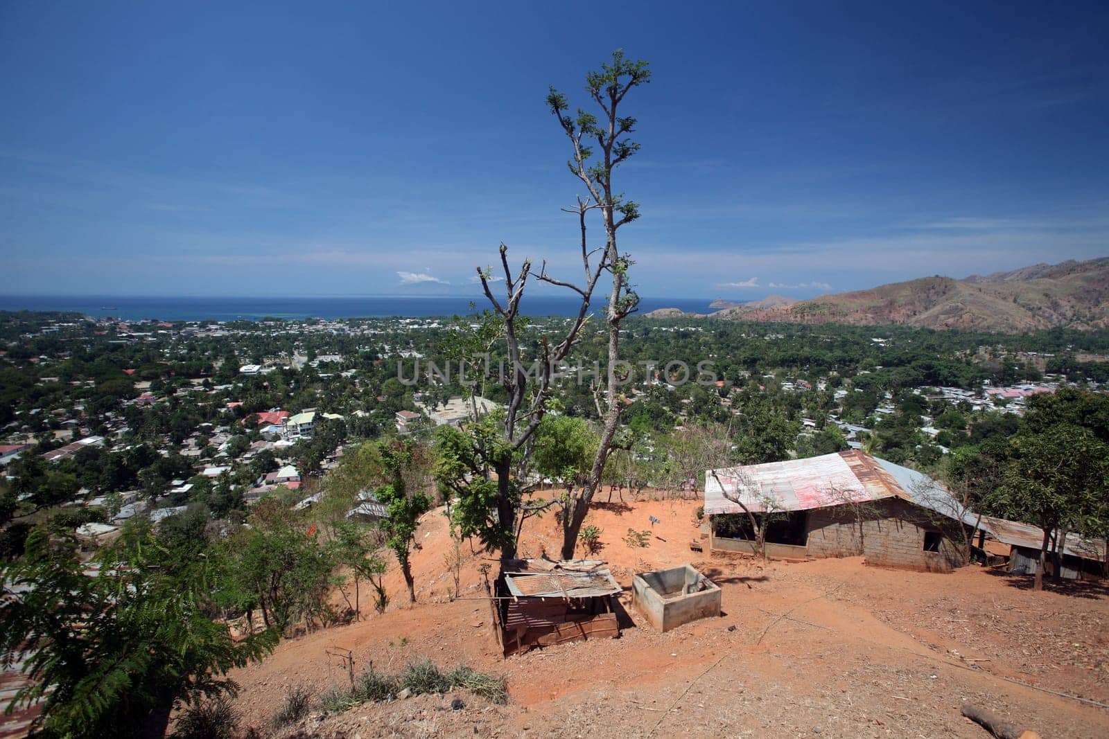 Asia,South East Asia,East Timor,Timor-Leste,Timor,Dili,Everyday,Landscape,House, A house above in the capital Dili in East Timor in South East Asia.       (Urs Flueeler)