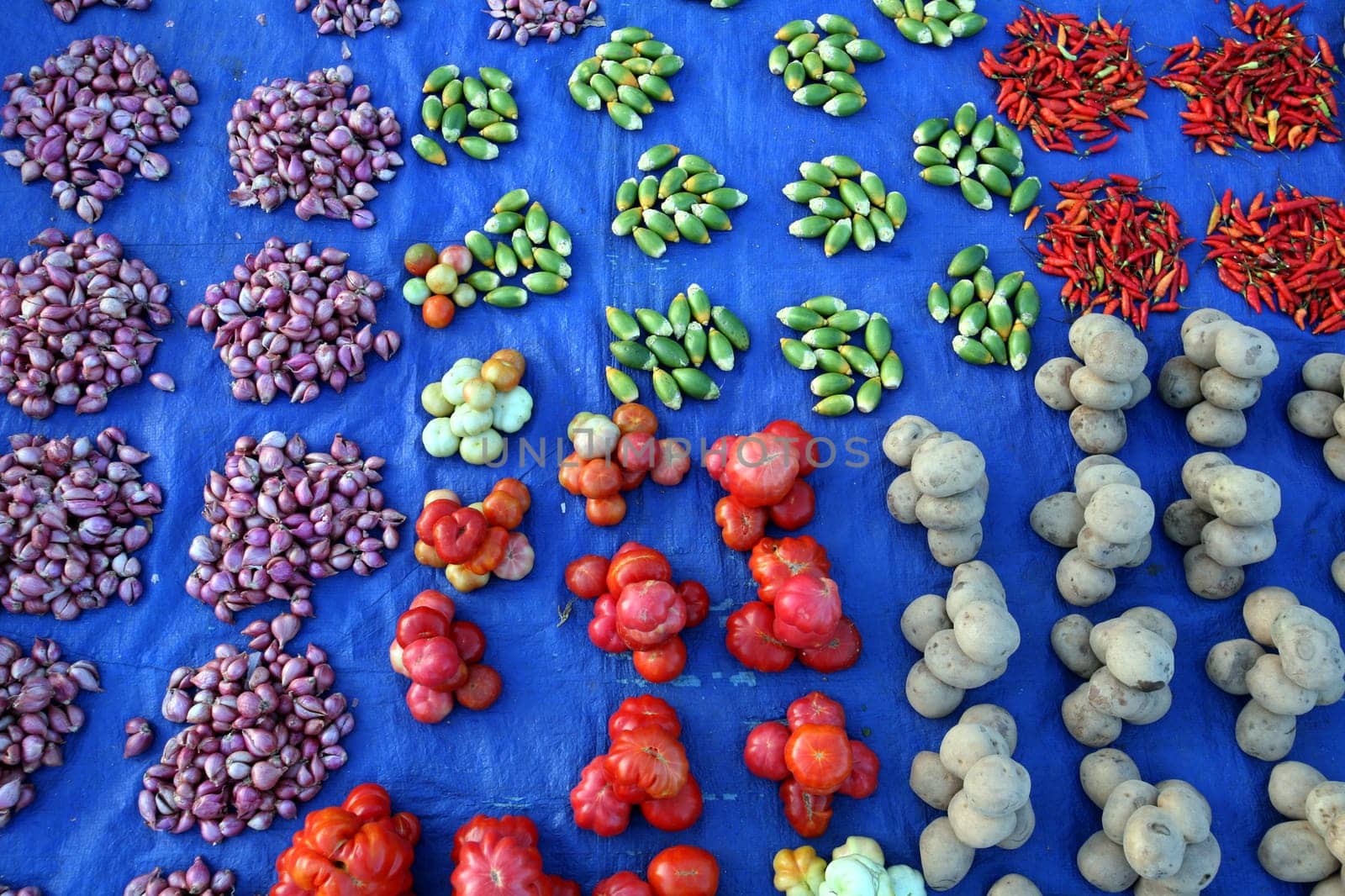 The weekly market in Lospalos in the east of Timor on the two separate island of Timor in Asia.