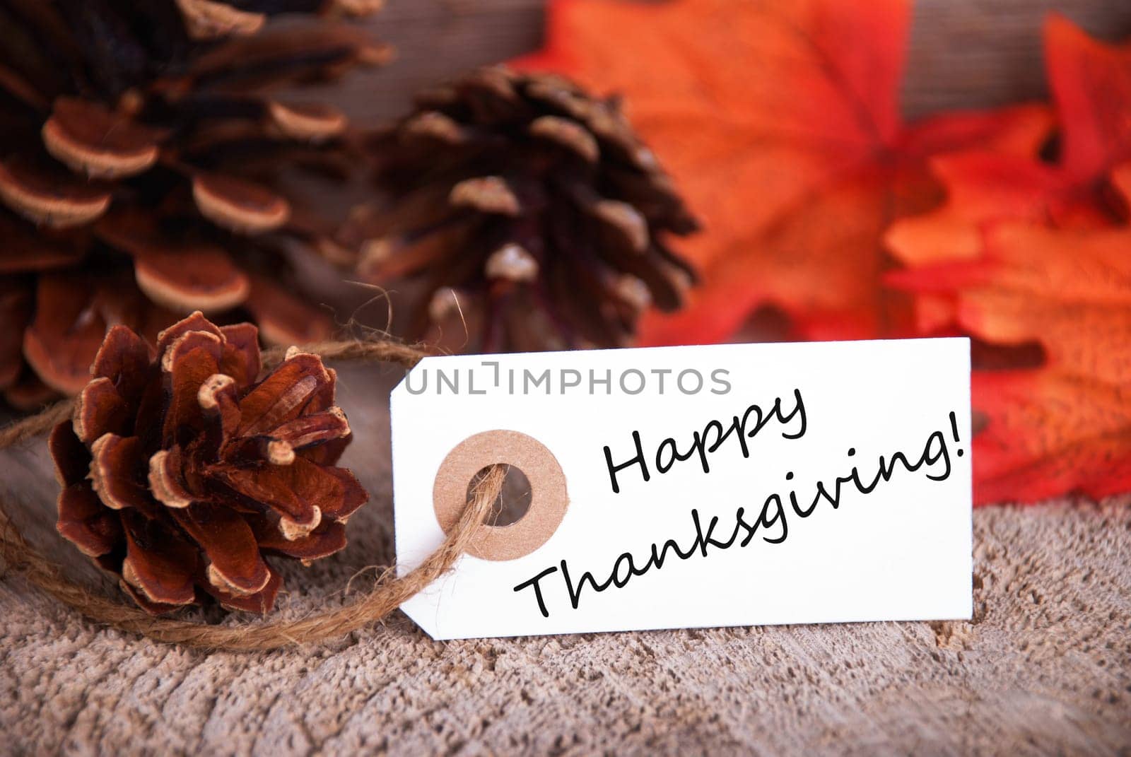White Label with Happy Thanksgiving and a Fall Background