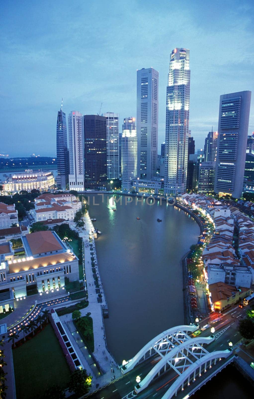 Downtown Singapore in South East Asia.