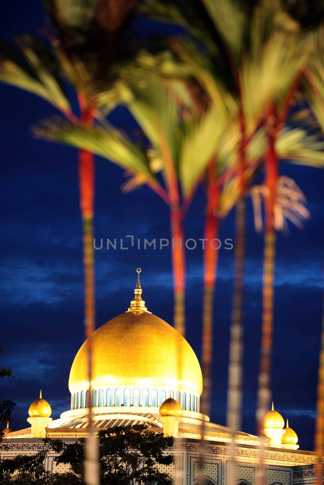 The Jame Asr Hassanal Bolkiah Mosque in the center of the capital Bandar Seri Begawan in the kingdom of Brunei Darussalam on Borneo in South East Asia.