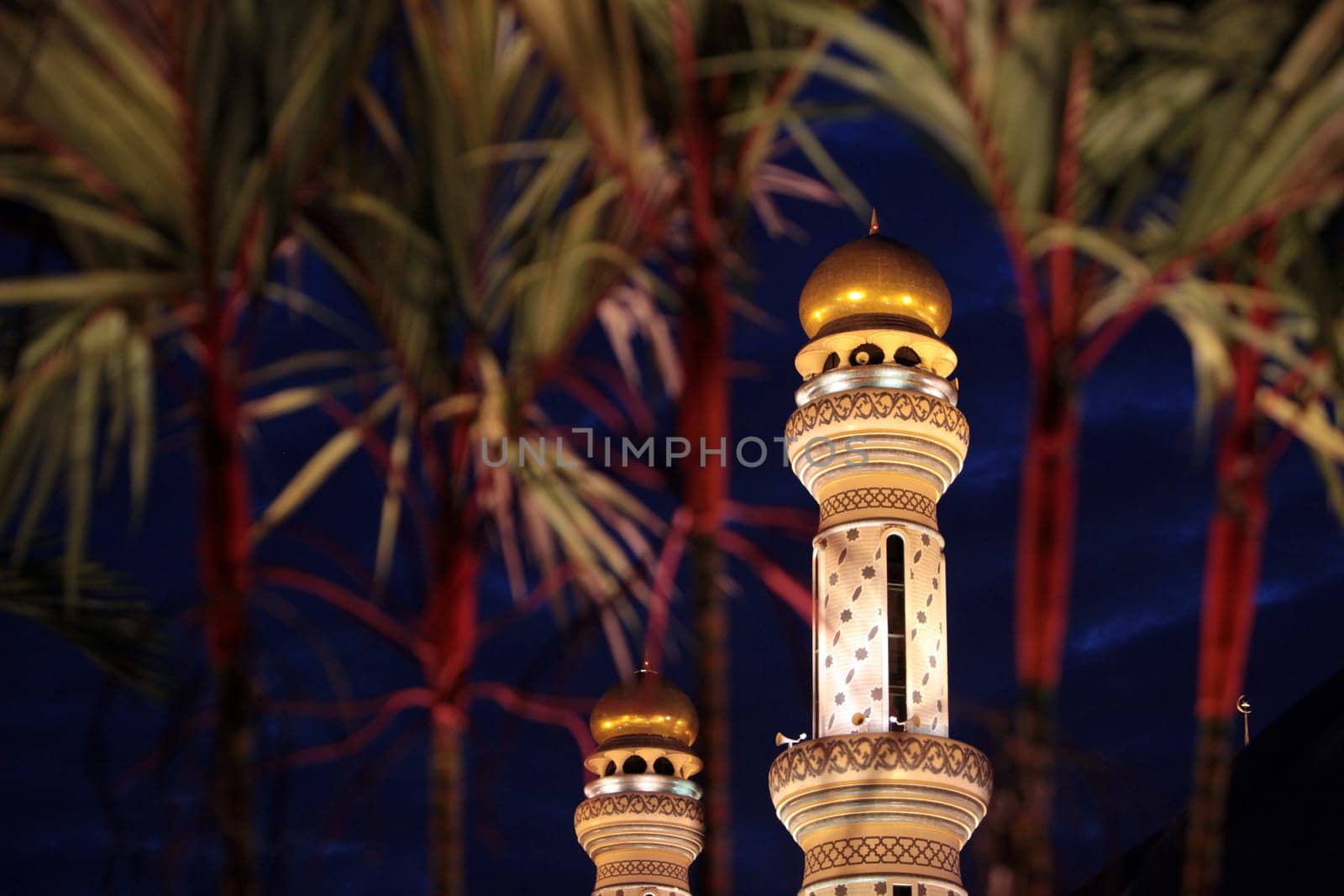 The Jame Asr Hassanal Bolkiah Mosque in the center of the capital Bandar Seri Begawan in the kingdom of Brunei Darussalam on Borneo in South East Asia.
