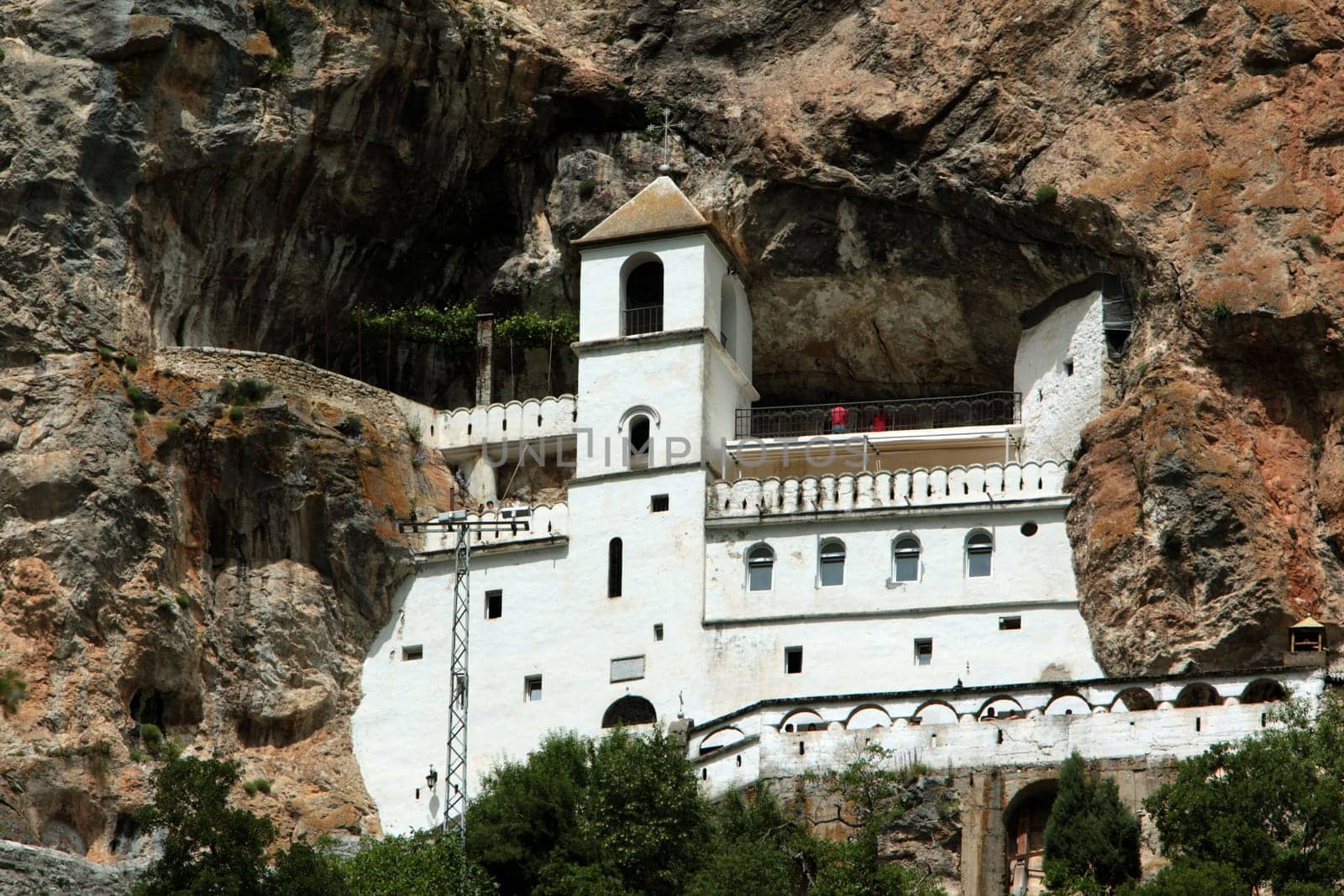 The monastery Manastir Ostrog south of Niksic in Montenegro in the Balkans on the Mediterranean Sea in Europe.