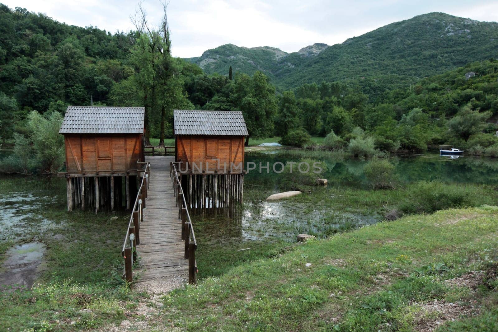 Europe,Eastern Europe,Balkans. Montenegro,Skadar,Lake,Landscape,Rijeka Crnojevica,Nature,Hotel,Bungalow
