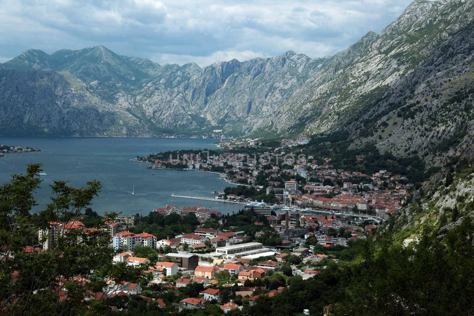 The city of Kotor in Kotor Bay on the Mediterranean Coast in Montenegro in the Balkans in Eastern Europe.