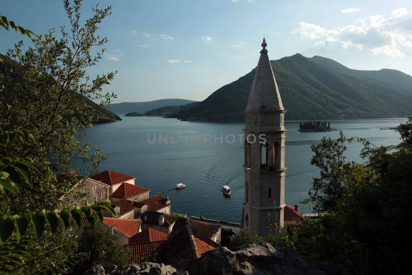 Europe,Eastern Europe,Balkans. Montenegro,Mediterranean Sea,Adriatic Sea,Persat,Bay of Kotor,Bay,Old Town,Village,Sea,Nature