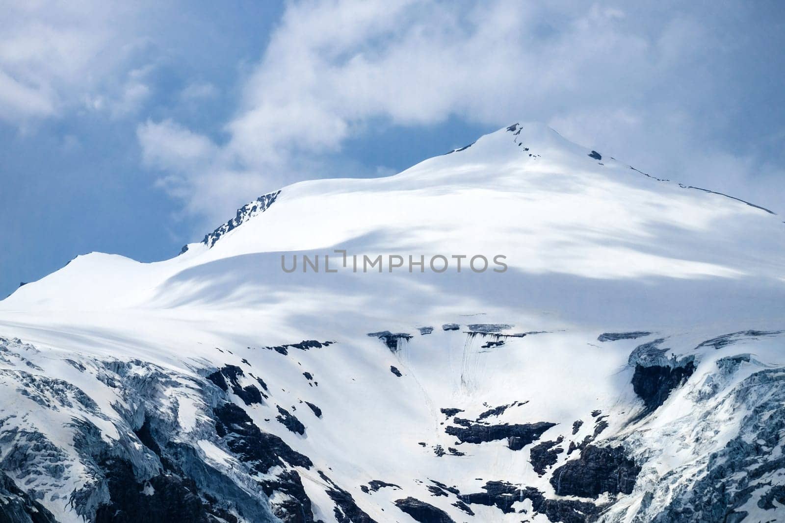 Grossglockner,the highest mountain in Austria in the Hohe Tauern. Photographed from the High Alpine Road