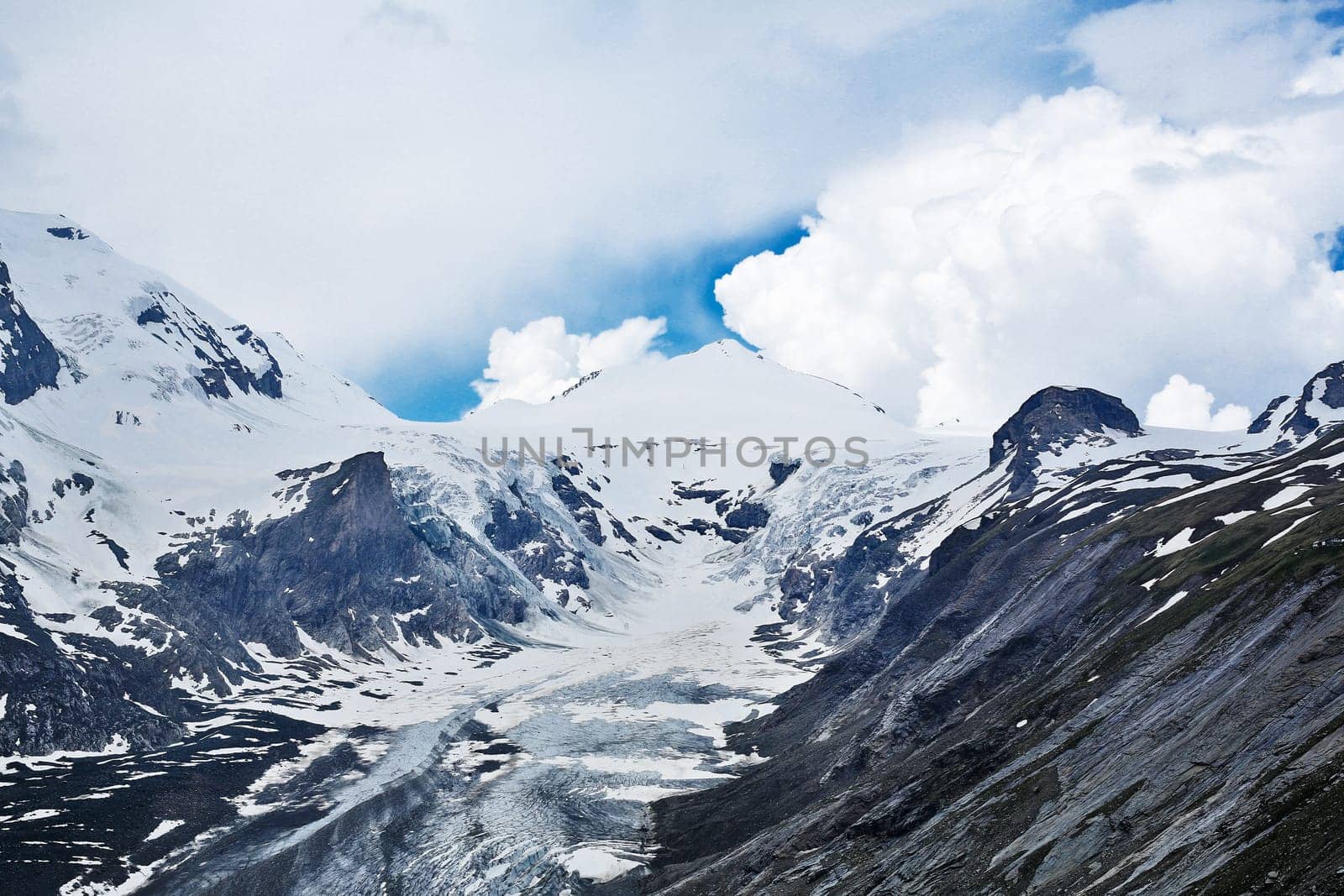 Grossglockner,the highest mountain in Austria in the Hohe Tauern. Photographed from the High Alpine Road
