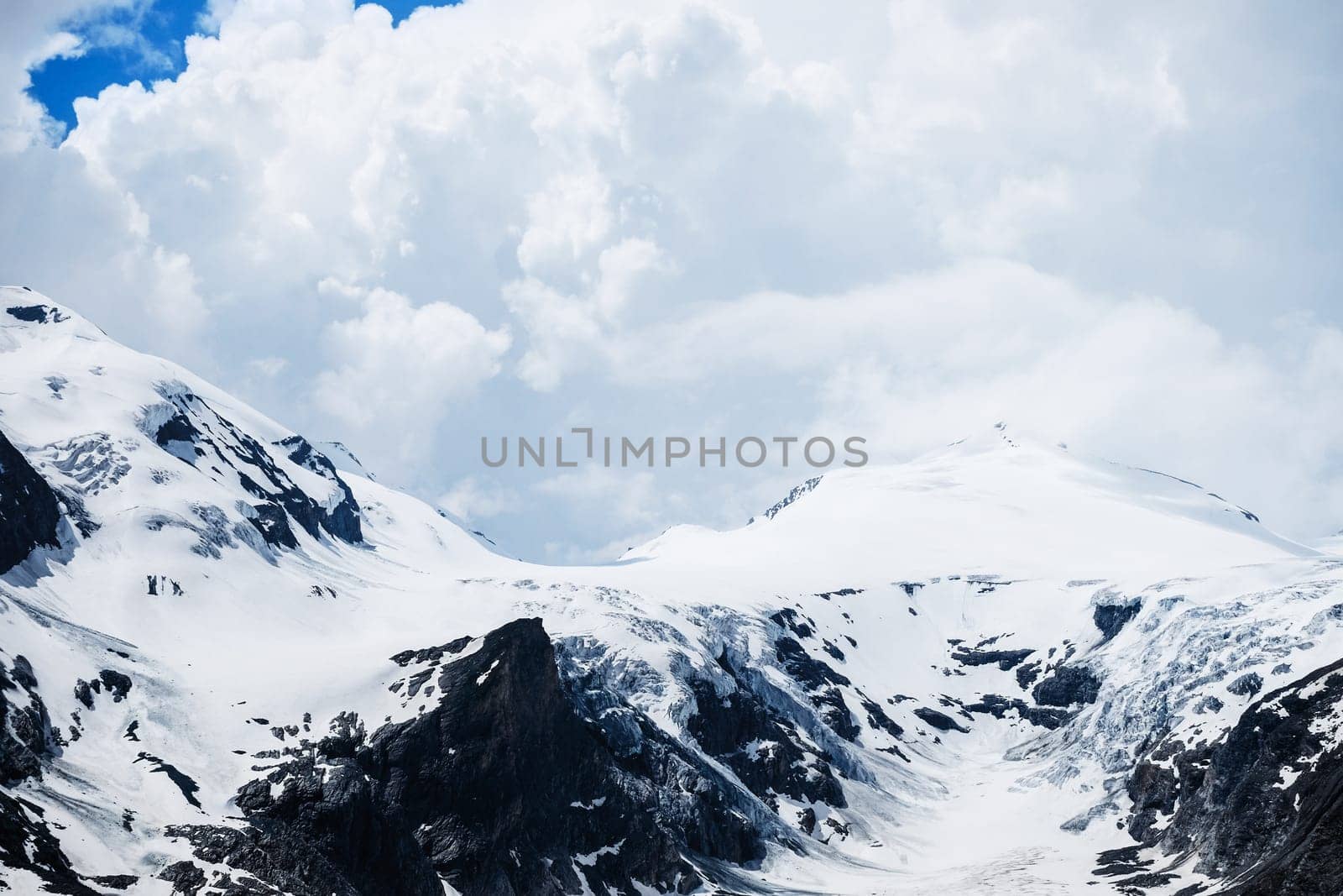 Grossglockner,the highest mountain in Austria in the Hohe Tauern. Photographed from the High Alpine Road