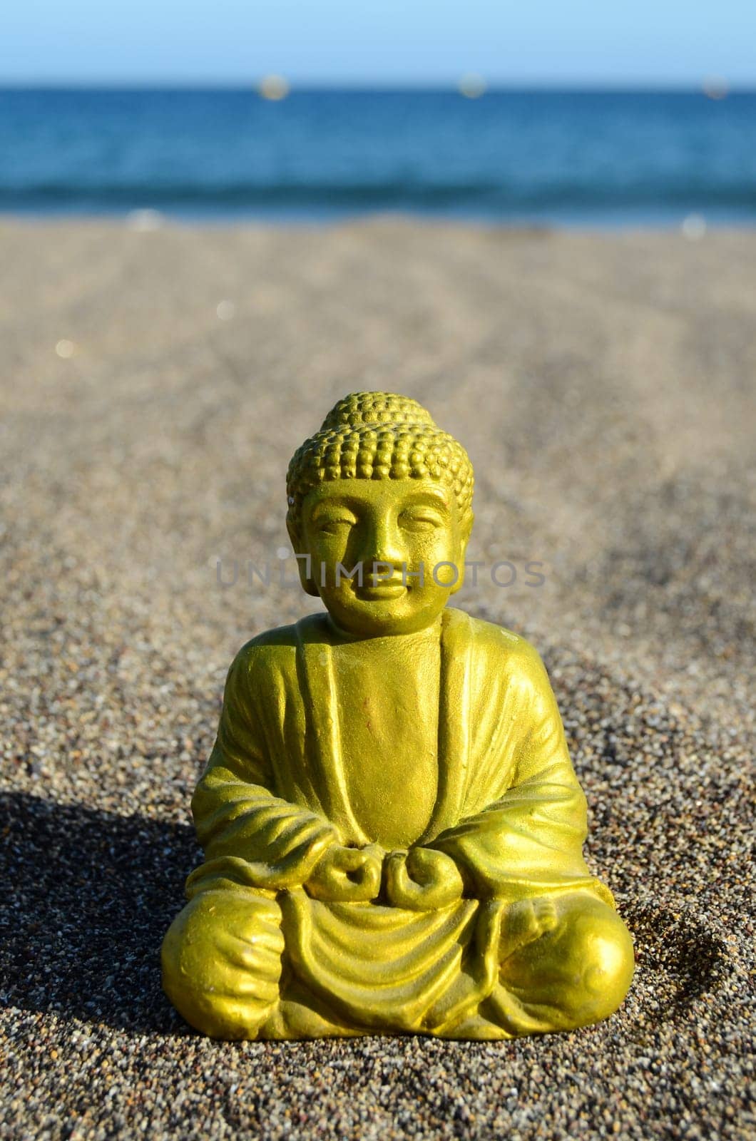 One Ancient Buddha Statue Near The Ocean