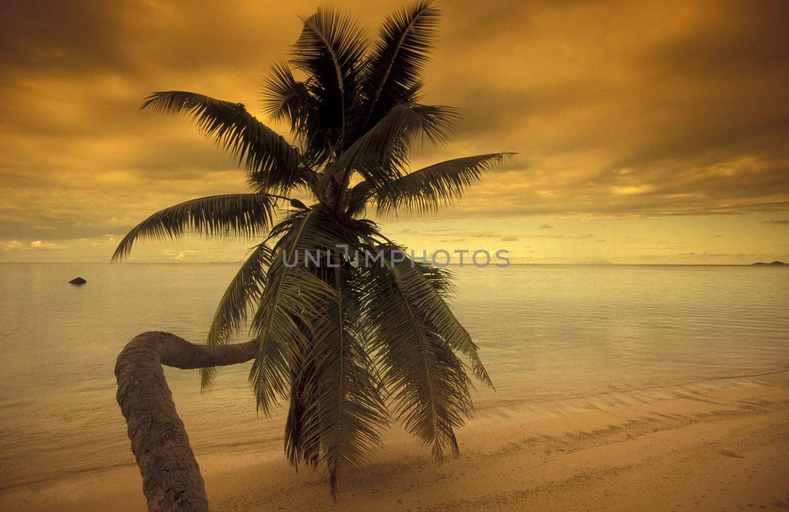 The landscape on the island of Mahe in the Seychelles in the Indian Ocean.