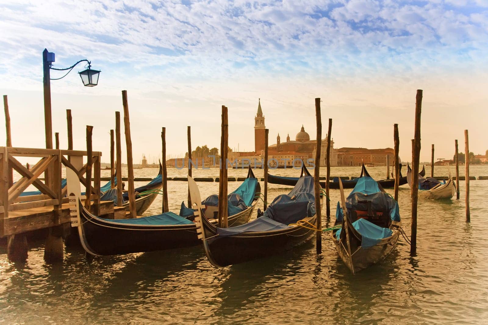 Early morning in Venice (Italy). Processed as a vintage photo.