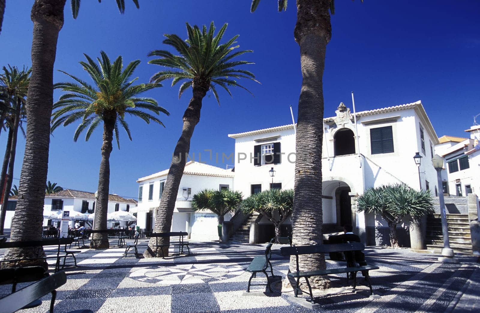 The village of Vila Baleira on the island of Porto Santo near the island of Madeira in the Atlantic Ocean,Portugal.