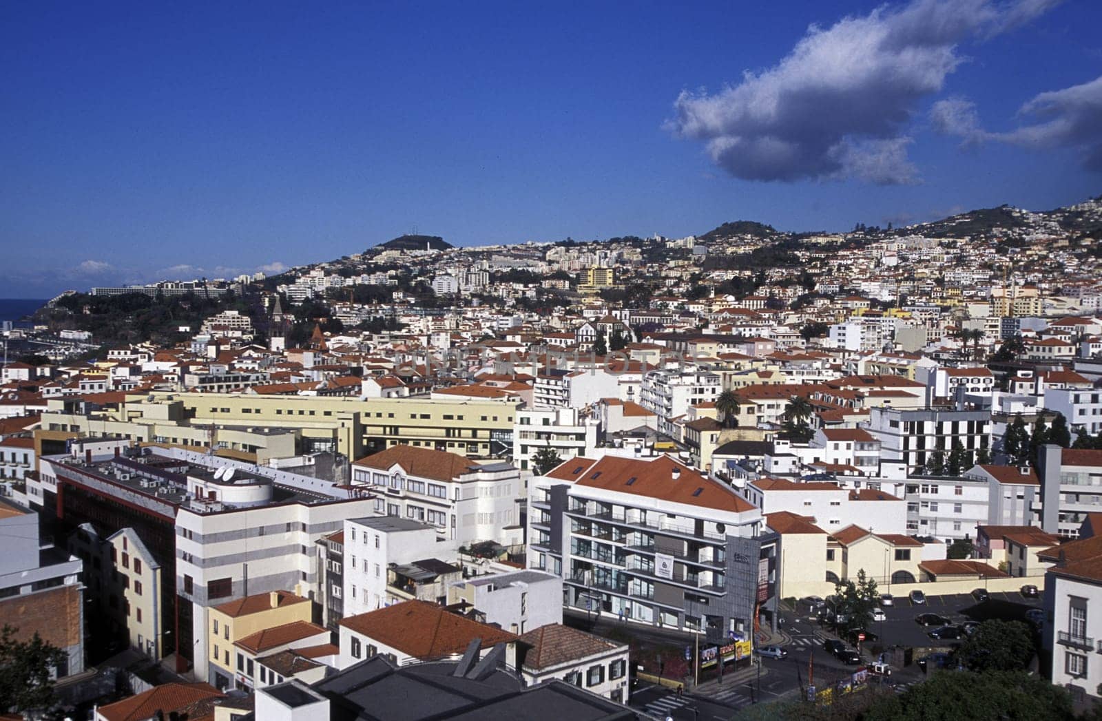 A view of the capital Funchal on the island of Madeira in the Atlantic Ocean