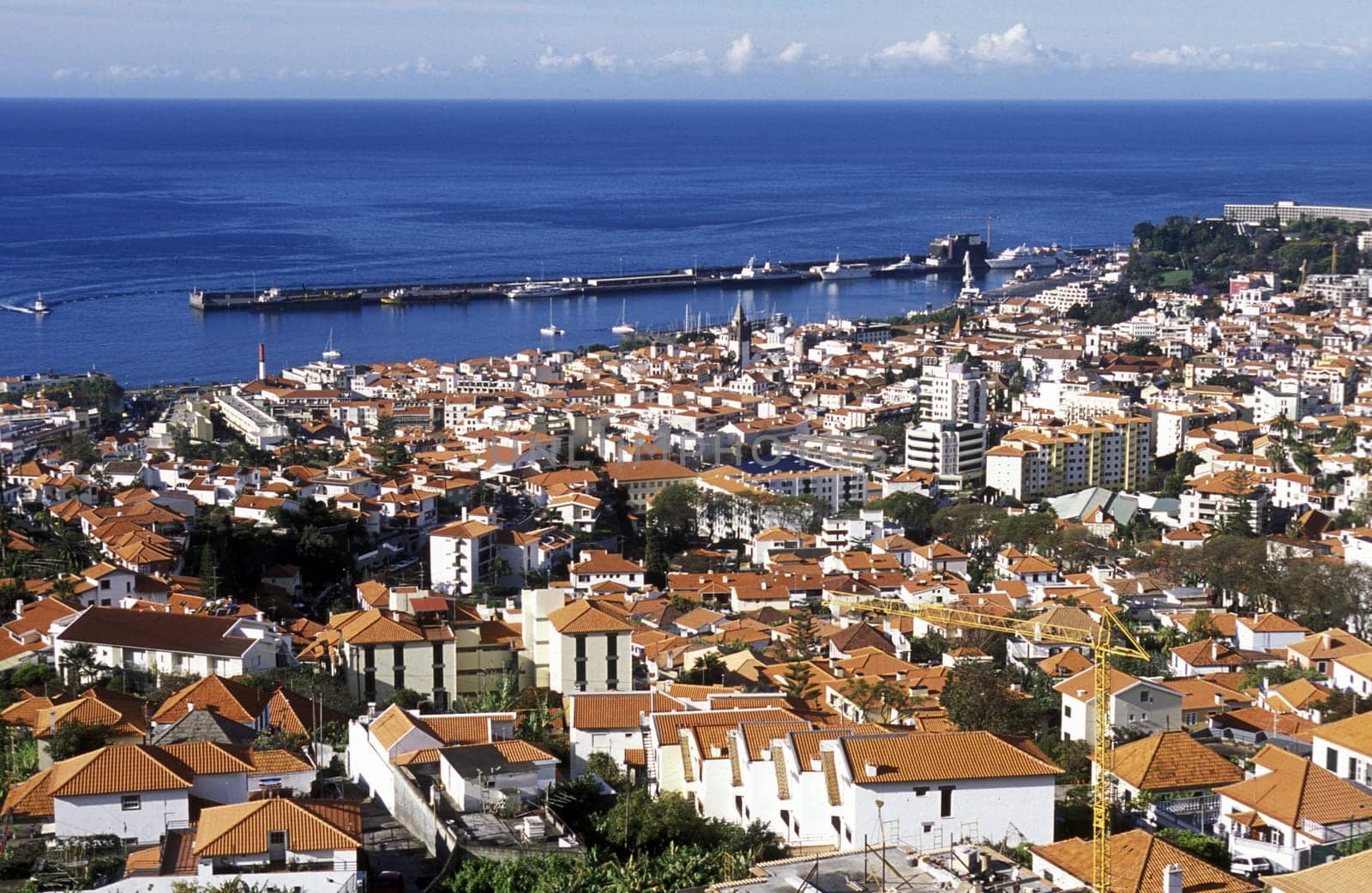 A view of the capital Funchal on the island of Madeira in the Atlantic Ocean