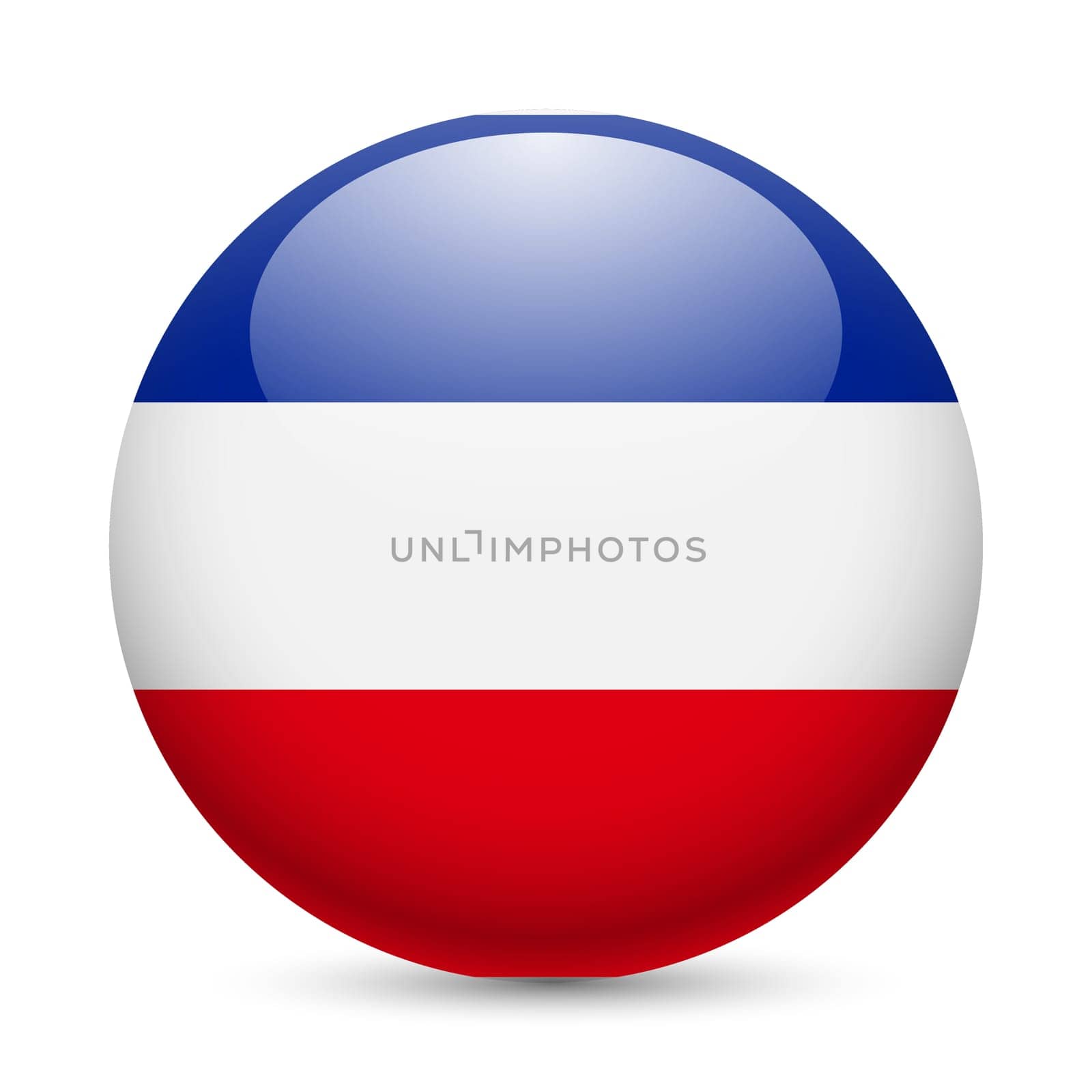 Flag of Yugoslavia as round glossy icon. Button with Yugoslavian flag