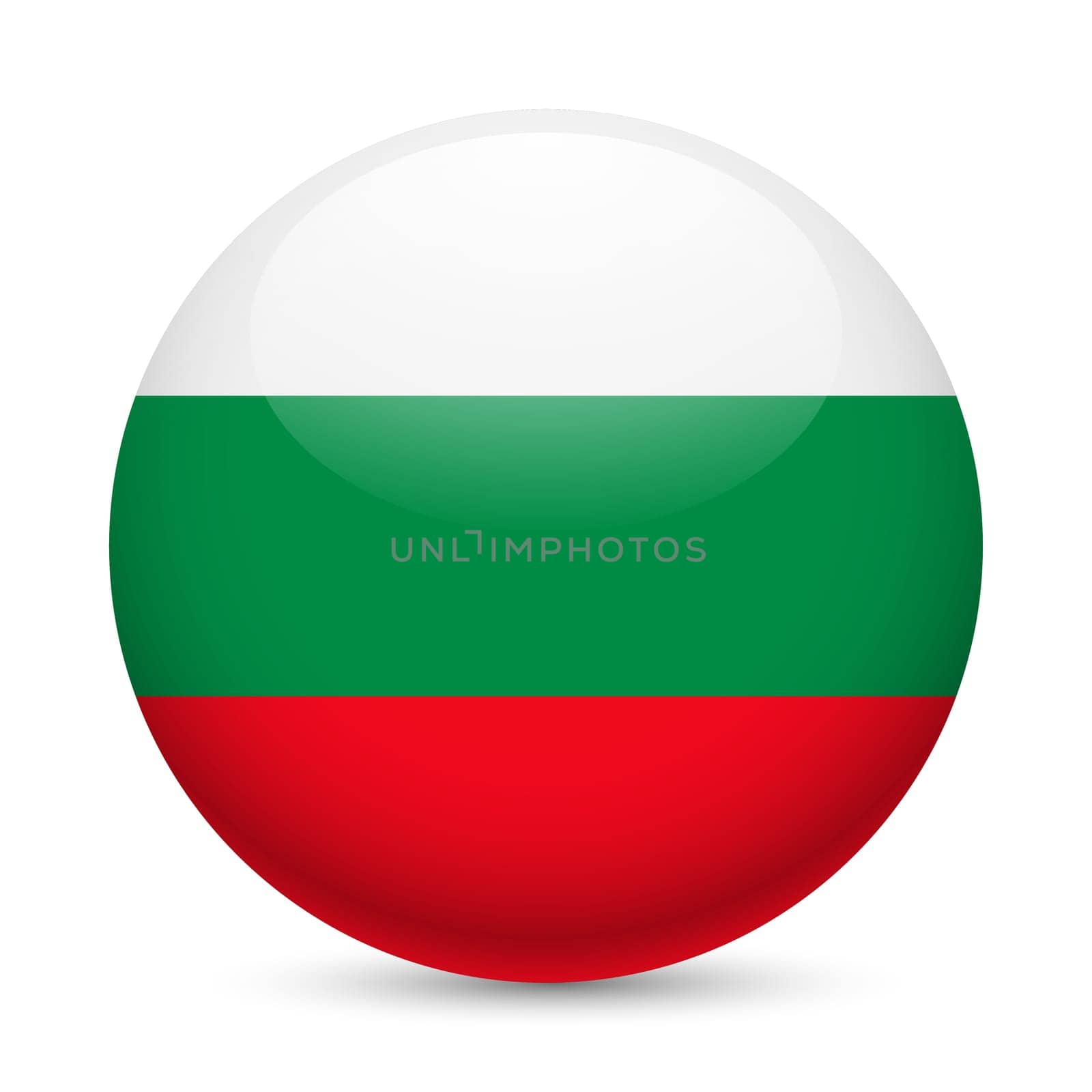 Flag of Bulgaria as round glossy icon. Button with Bulgarian flag