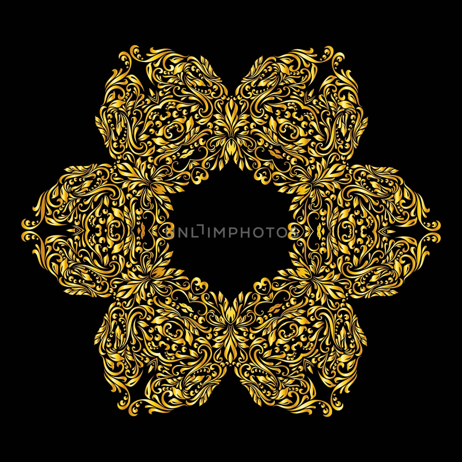 Vector gold decoration  on a black background
