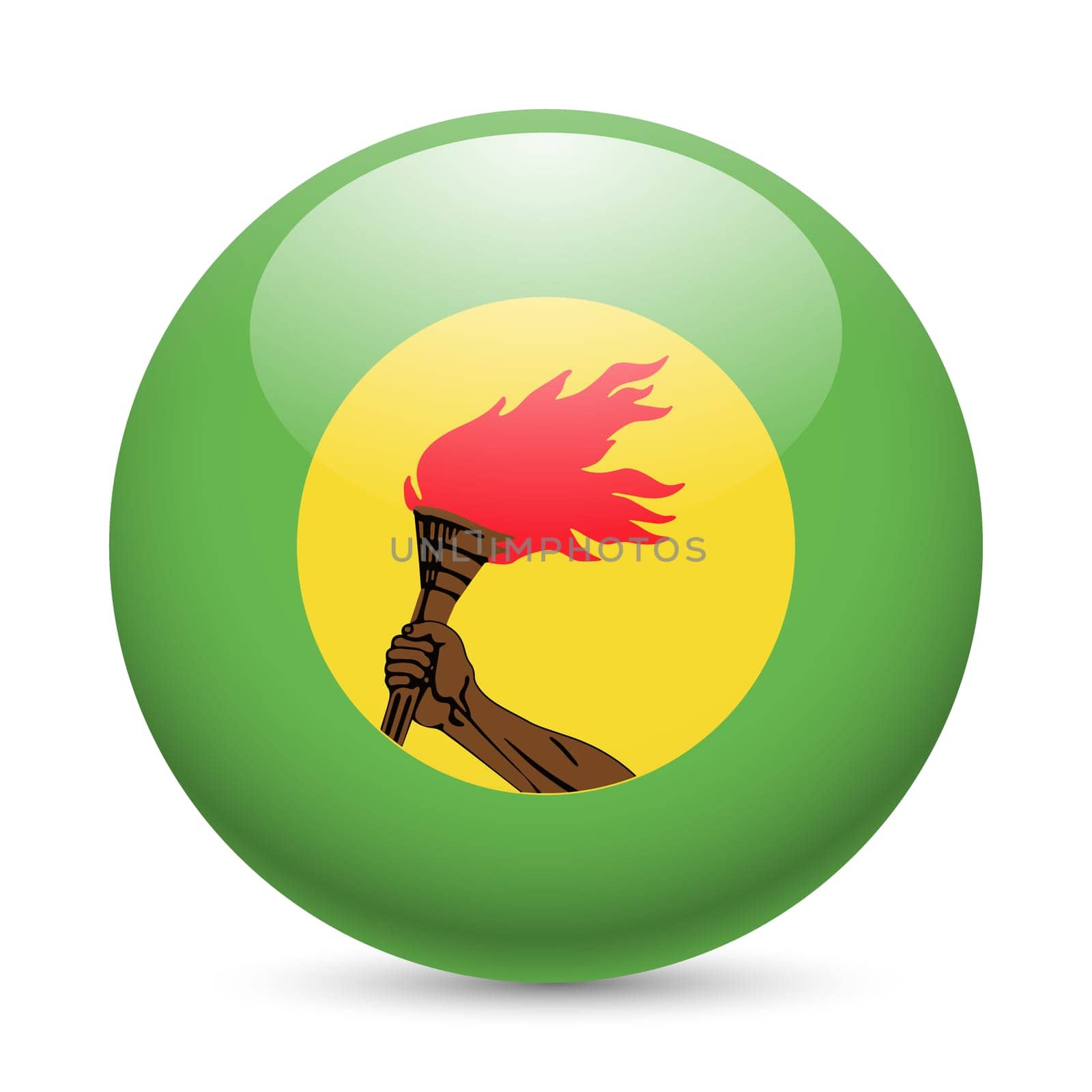 Flag of Zaire as round glossy icon. Button with Zairean flag