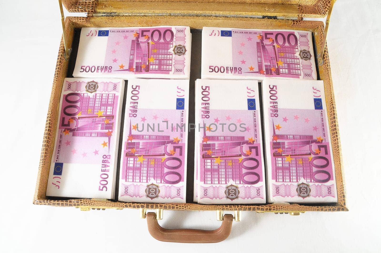 One Suitcase Full of Pink 500 Euros Banknotes