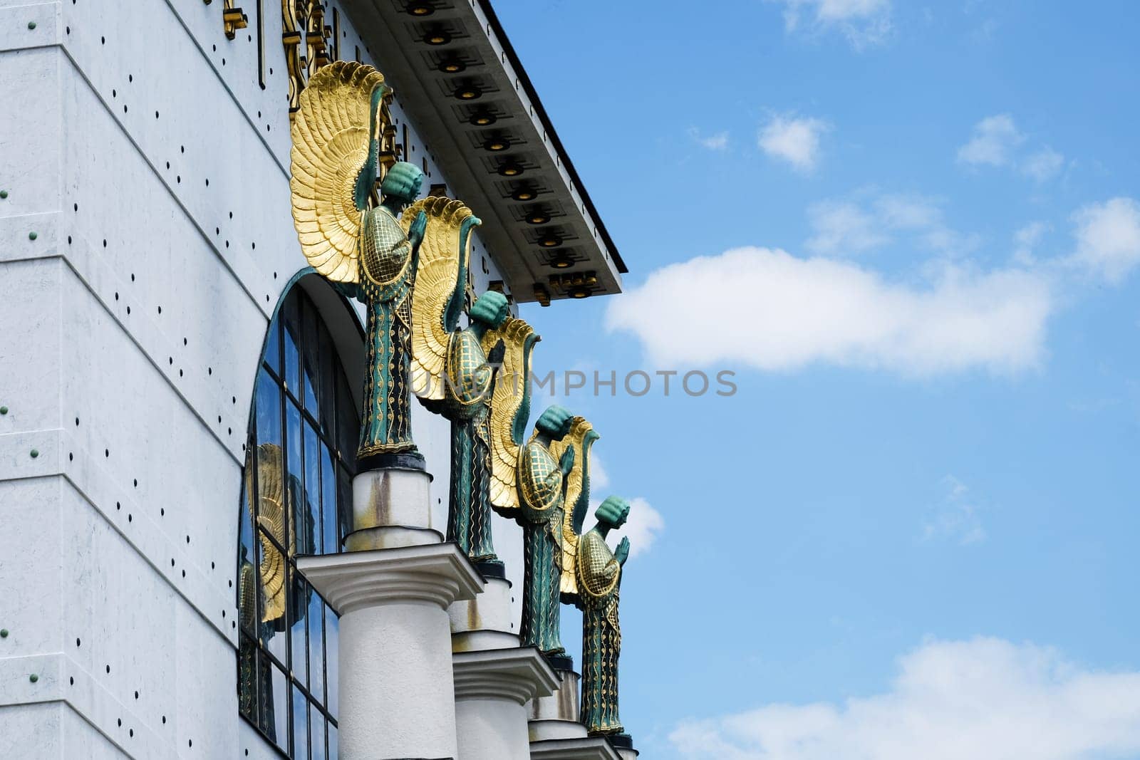 Architecture Otto Wagner Vienna,praying angels at the church at Steinhof