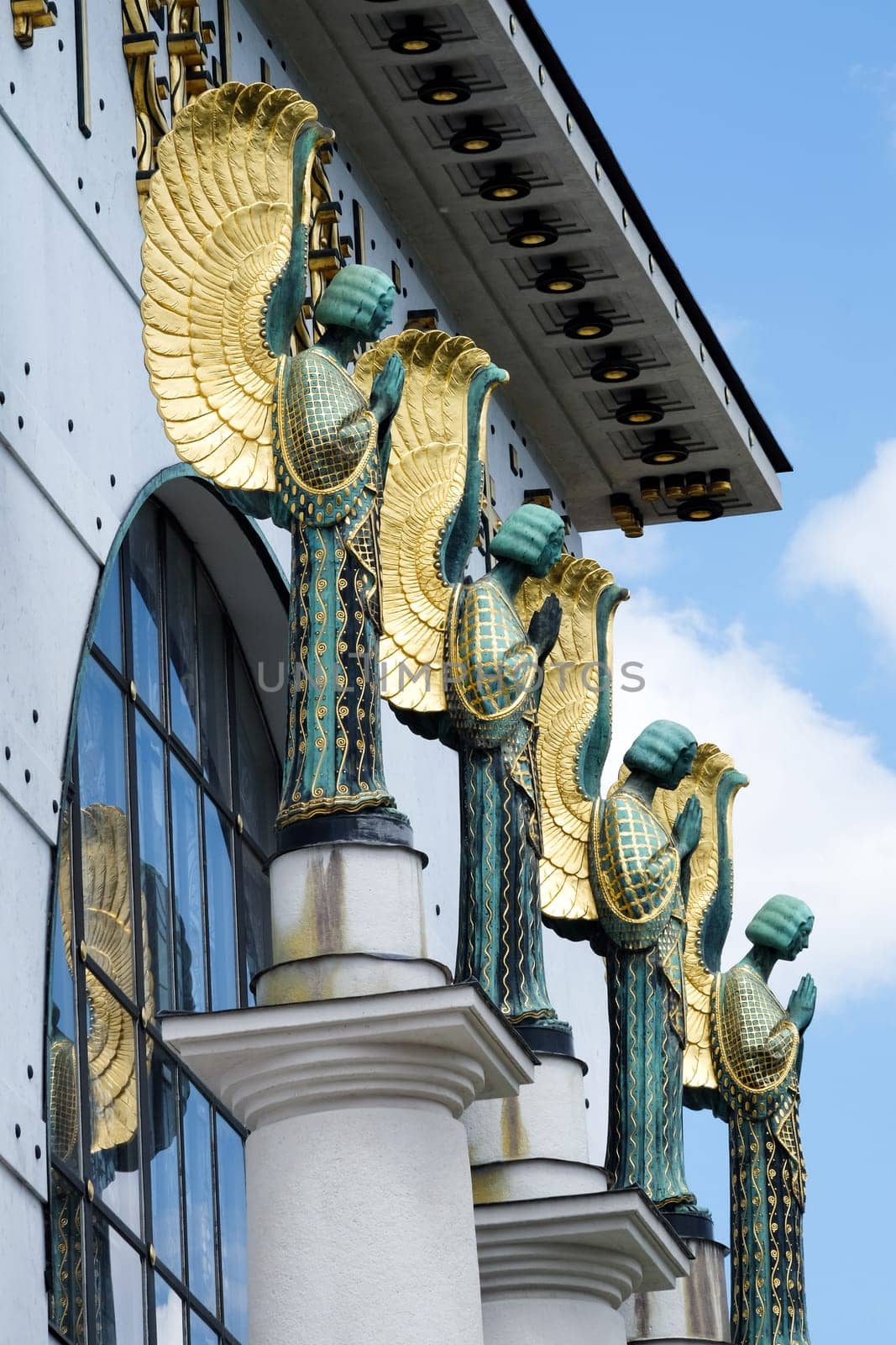 Architecture Otto Wagner Vienna,praying angels at the church at Steinhof