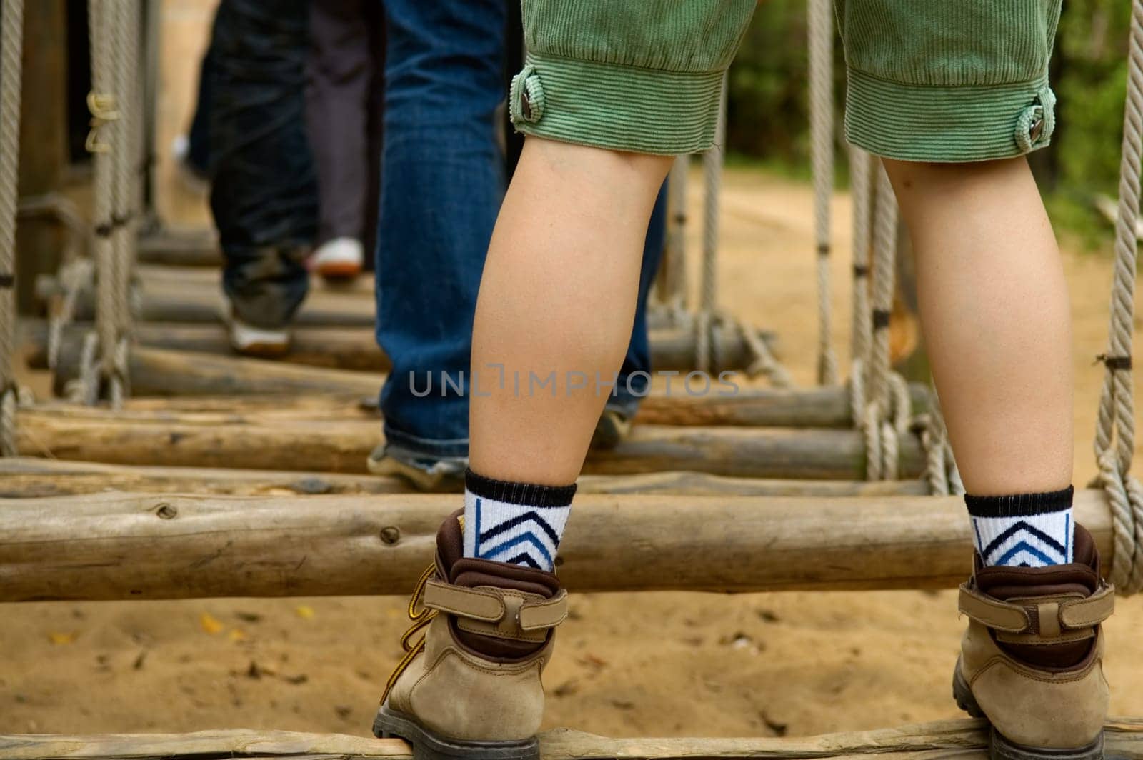 The close up view of walking swing wood set